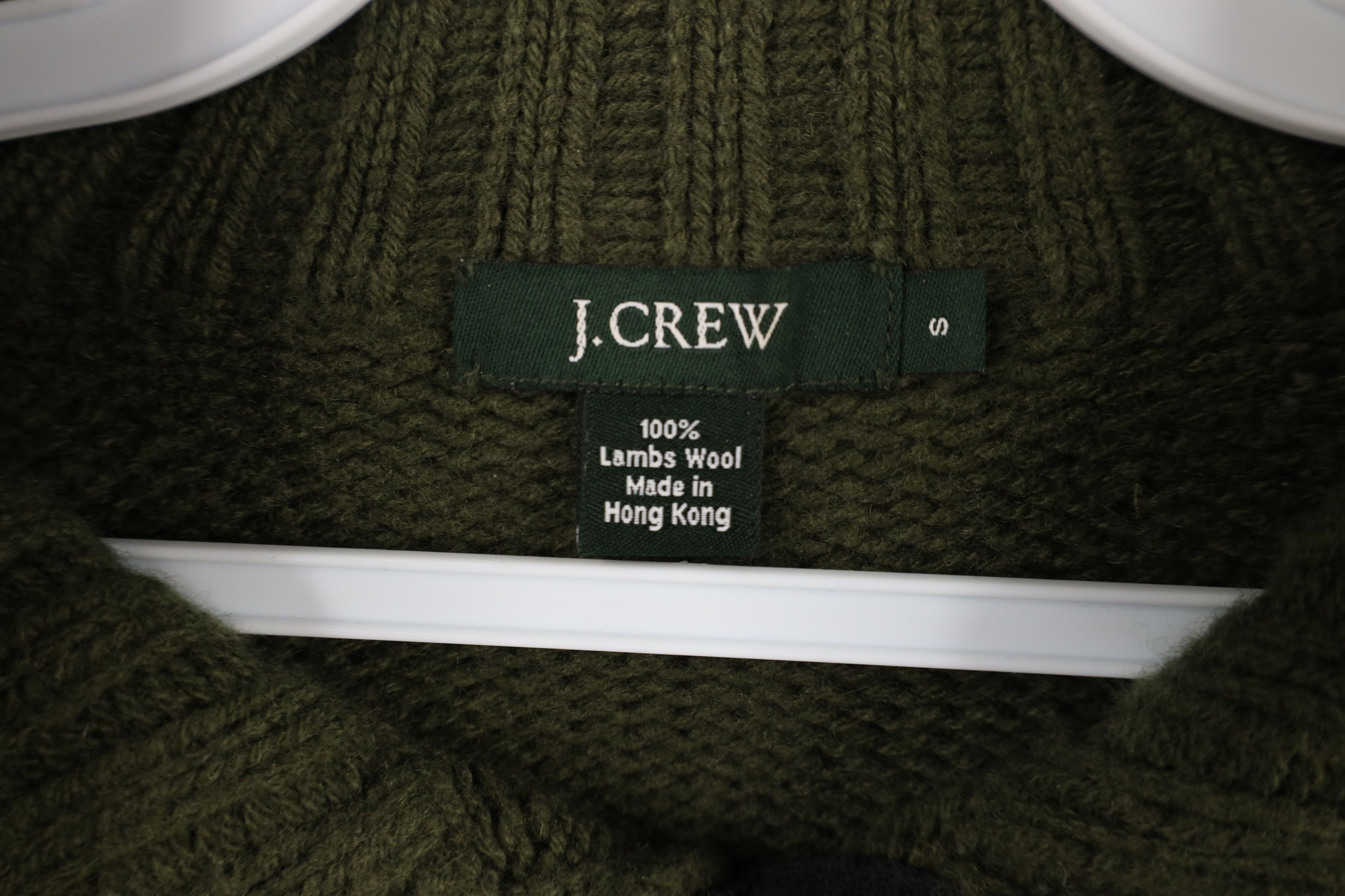 J.Crew × Vintage Vintage J Crew Chunky Knit Lambswool Henley Sweater Green Size US S / EU 44-46 / 1 - 6 Thumbnail