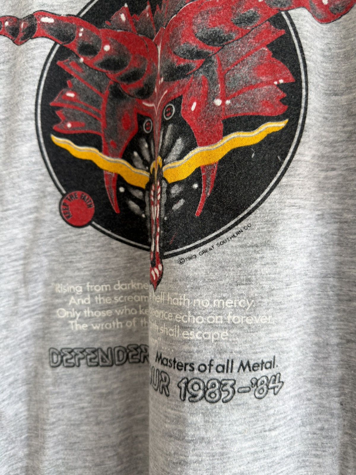 Band Tees *RARE*1983 DEFENDERS OF THE FAITH JUDAS PRIEST METAL TEE Size US M / EU 48-50 / 2 - 8 Thumbnail