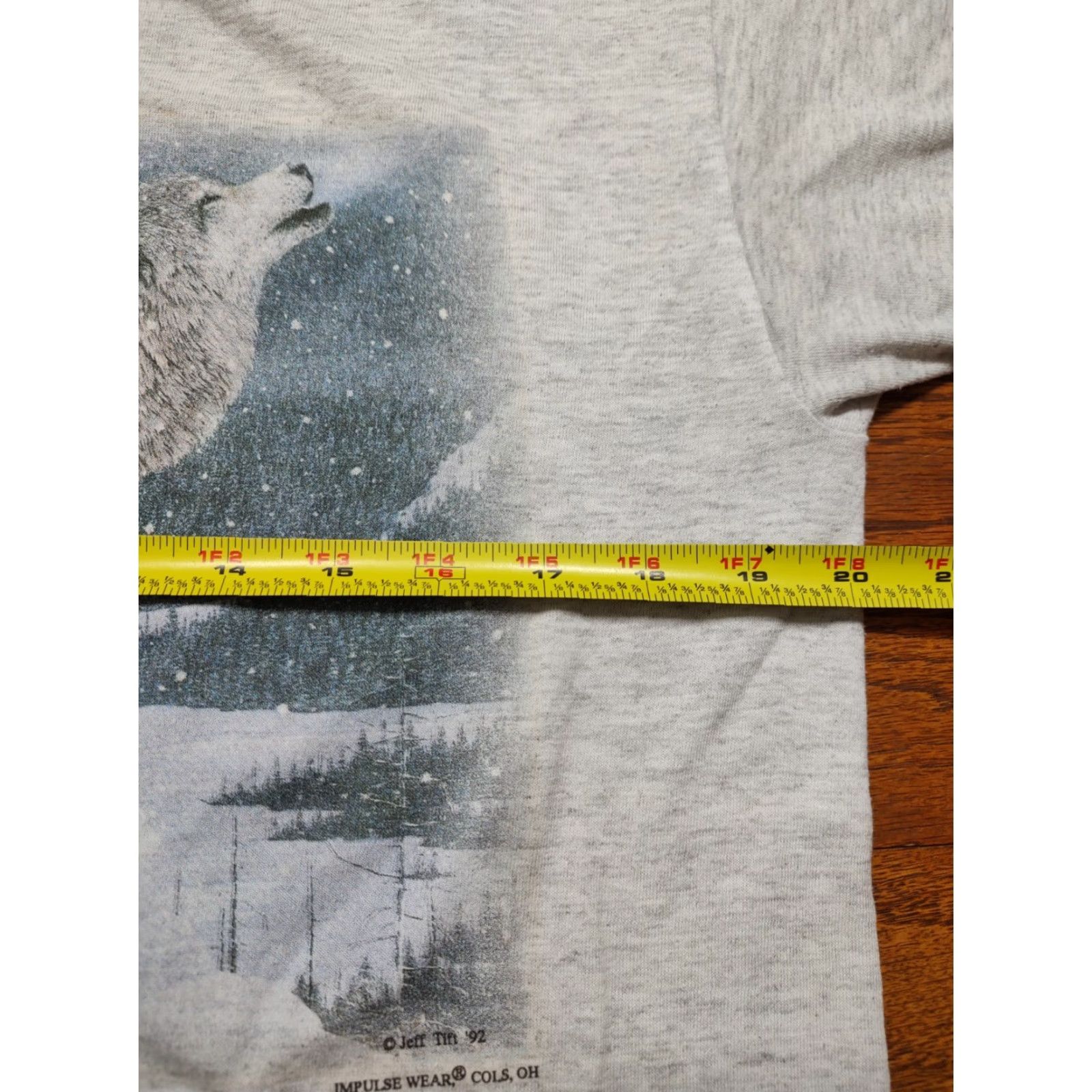LONE WOLF VTG Cal Cru T-Shirt M Gray 50/50 Crew Neck Short Sleeve Graphic Print Wolf Logo USA 90s Winter Lone Wolf Mens Size US M / EU 48-50 / 2 - 7 Thumbnail