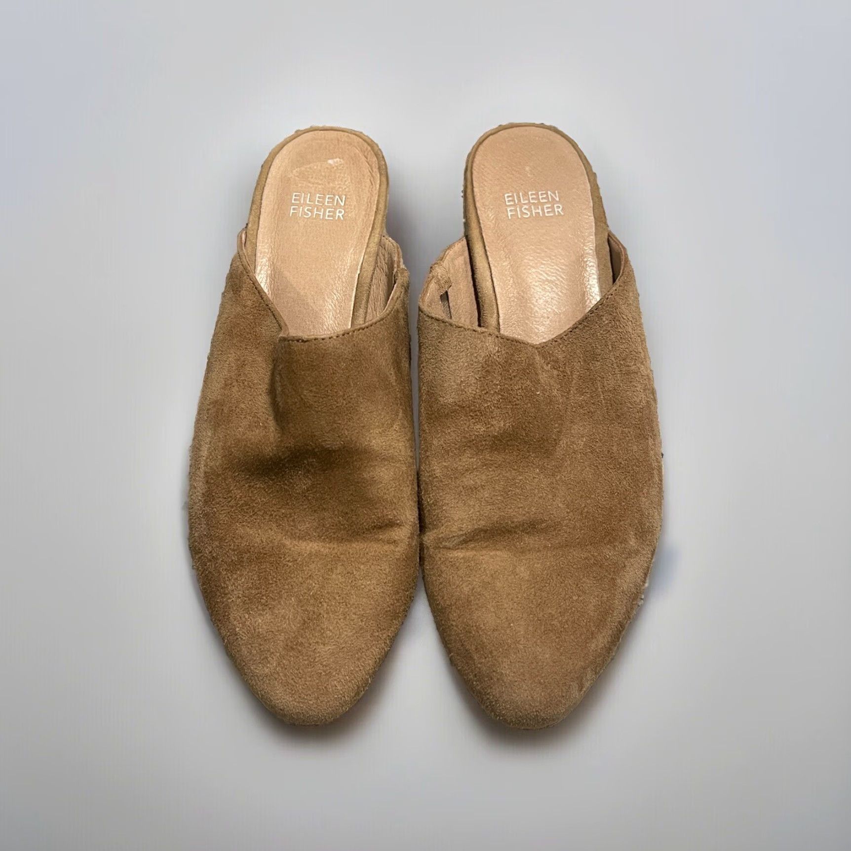 Eileen Fisher EILEEN FISHER Sylvia Suede Mule Clog Block Heels Brown Women Size 7.5 Size US 7.5 / IT 37.5 - 3 Thumbnail