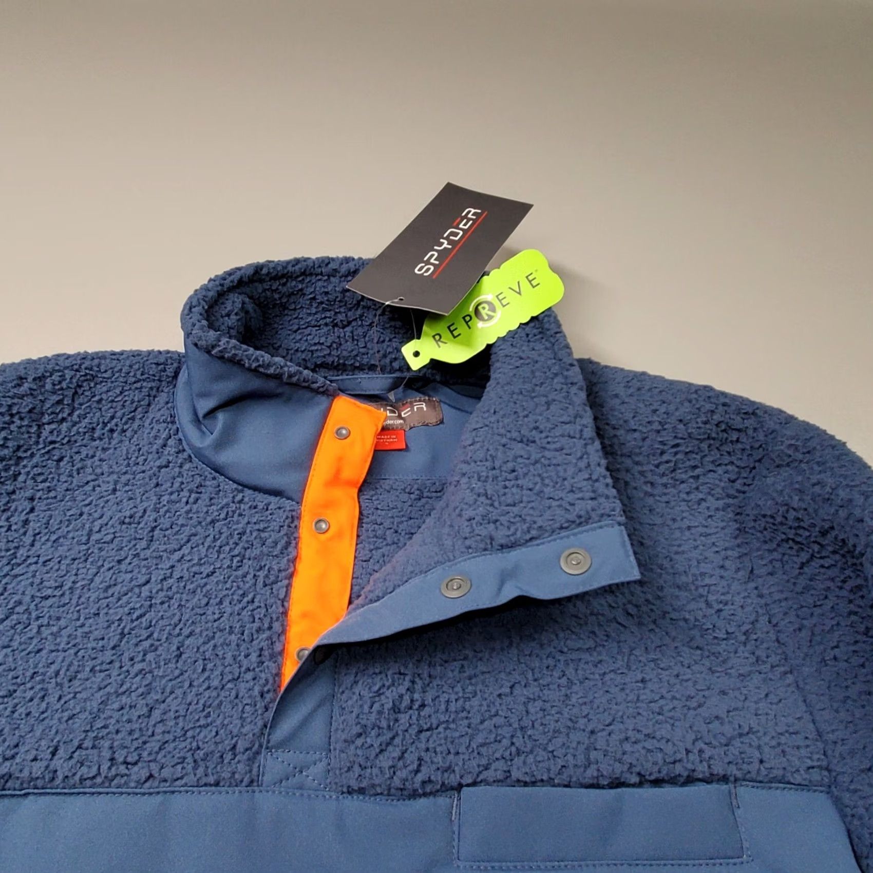Spyder Spyder Mens Active Sports Vista Fleece Pullover Snap Neck Jacket Blue Size S Regular Logo Ski 1/2 Zip Mens Size US S / EU 44-46 / 1 - 4 Thumbnail