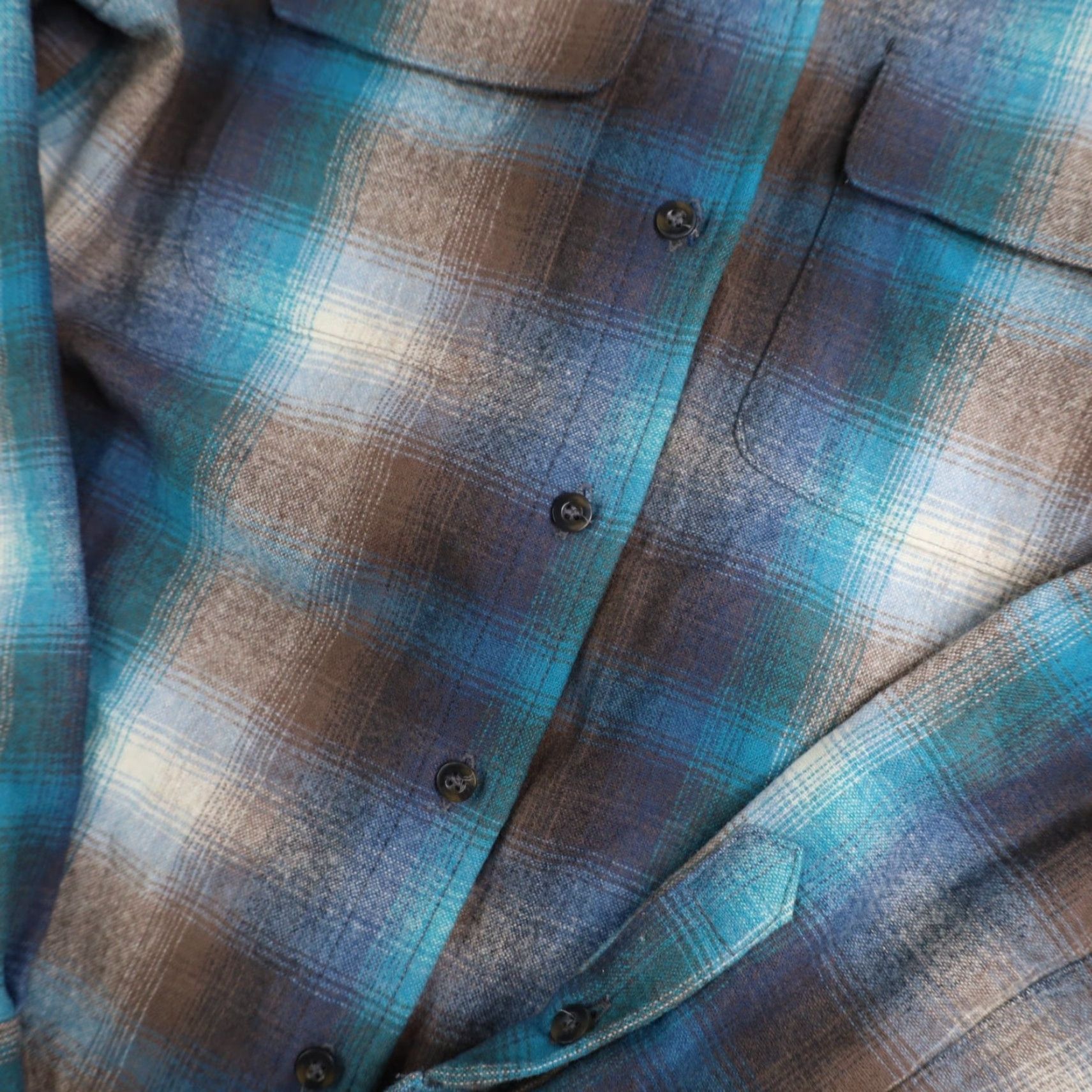 Pendleton VINTAGE Pendleton Women's Shirt Wool Flannel Button-Up Shadow Plaid Blue Small Size S / US 4 / IT 40 - 5 Thumbnail