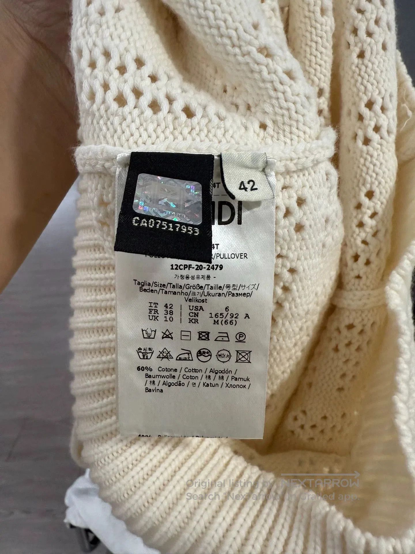 Fendi fendi ff cutout knit short sleeve top. Size US L / EU 52-54 / 3 - 5 Thumbnail