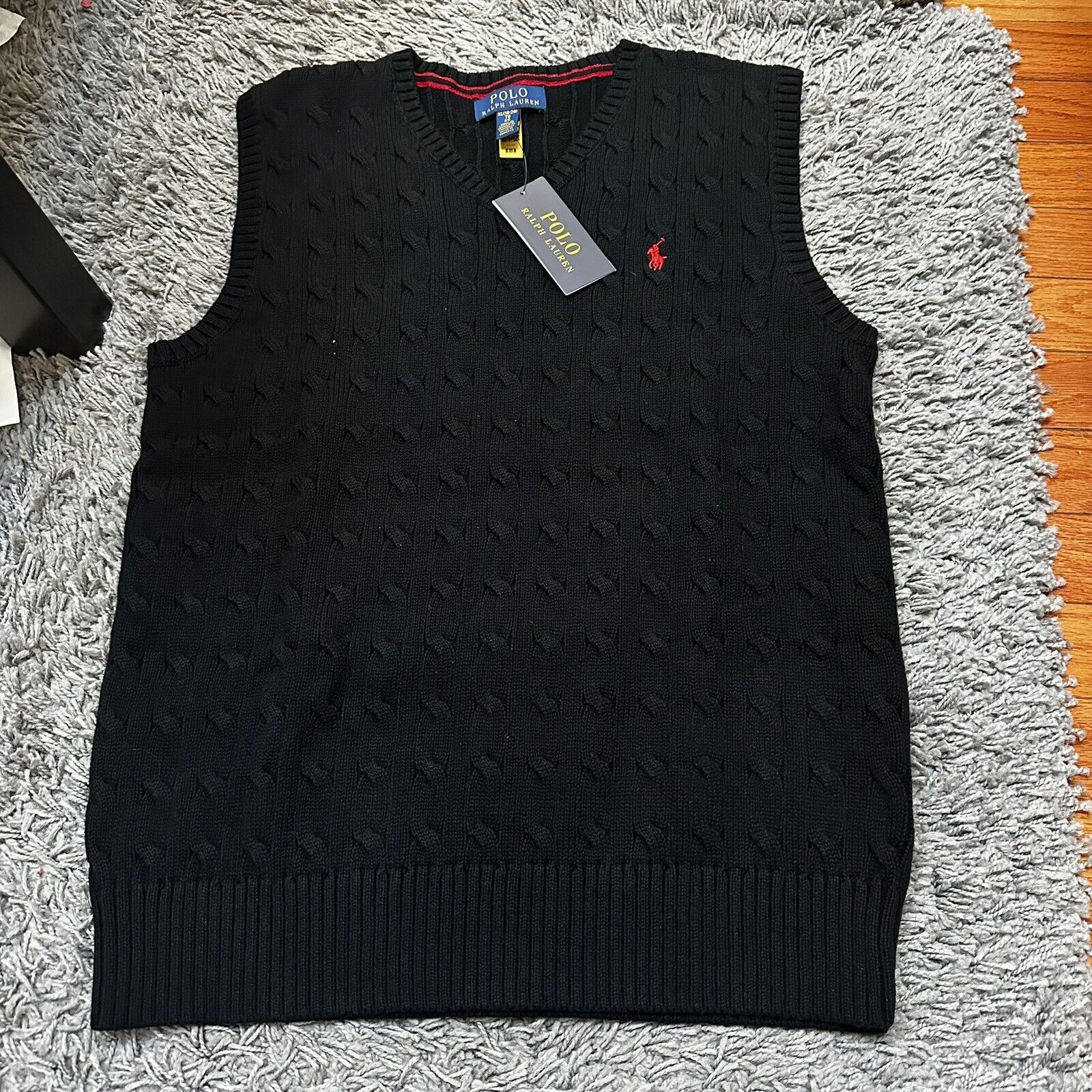 Polo Ralph Lauren Polo Ralph Lauren Big Kids Cable Knit Cotton Sweater Vest XL Size US XL / EU 56 / 4 - 3 Thumbnail