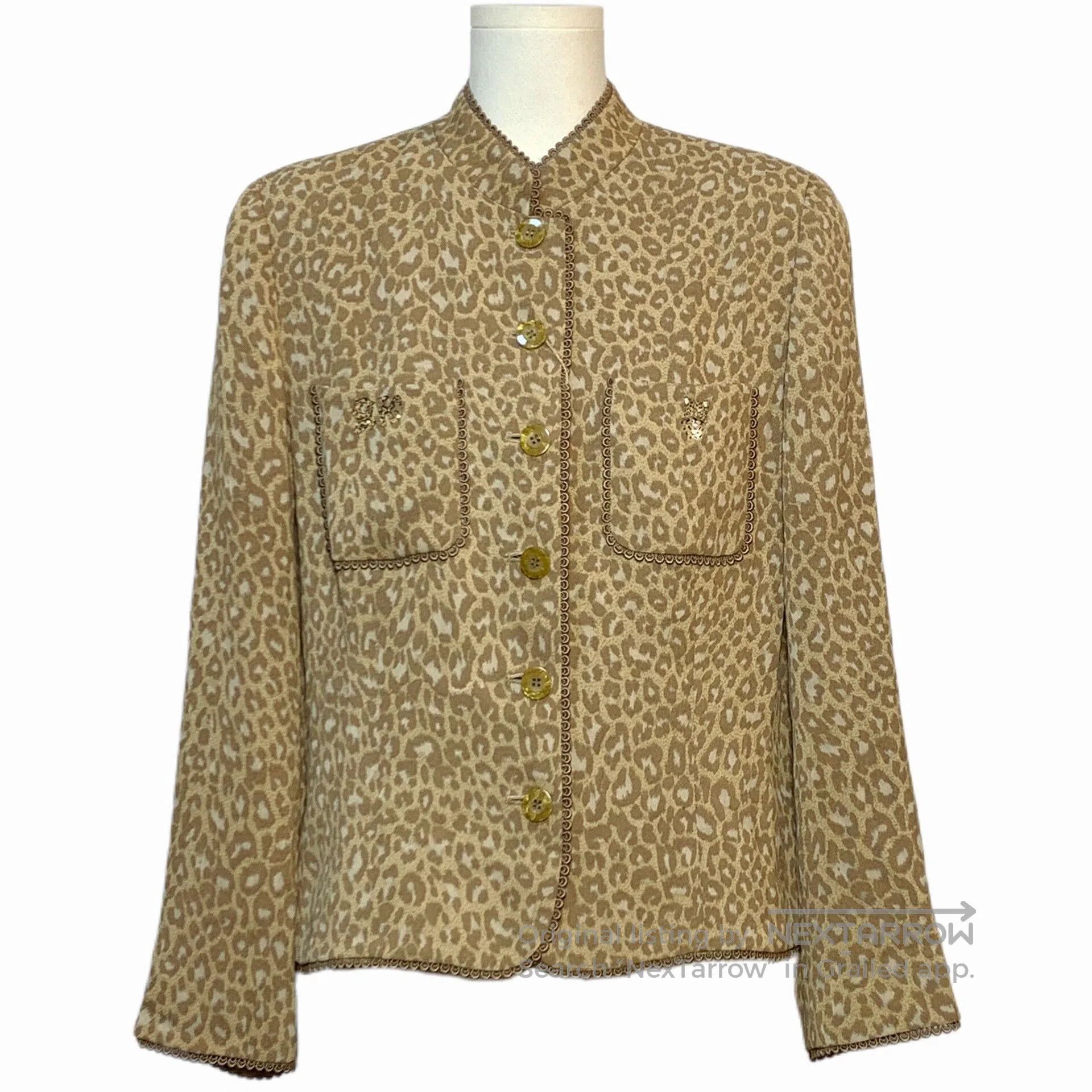 YITAI Italian Leopard Print Jacket for Spring Autumn. Size L / US 10 / IT 46 - 1 Thumbnail