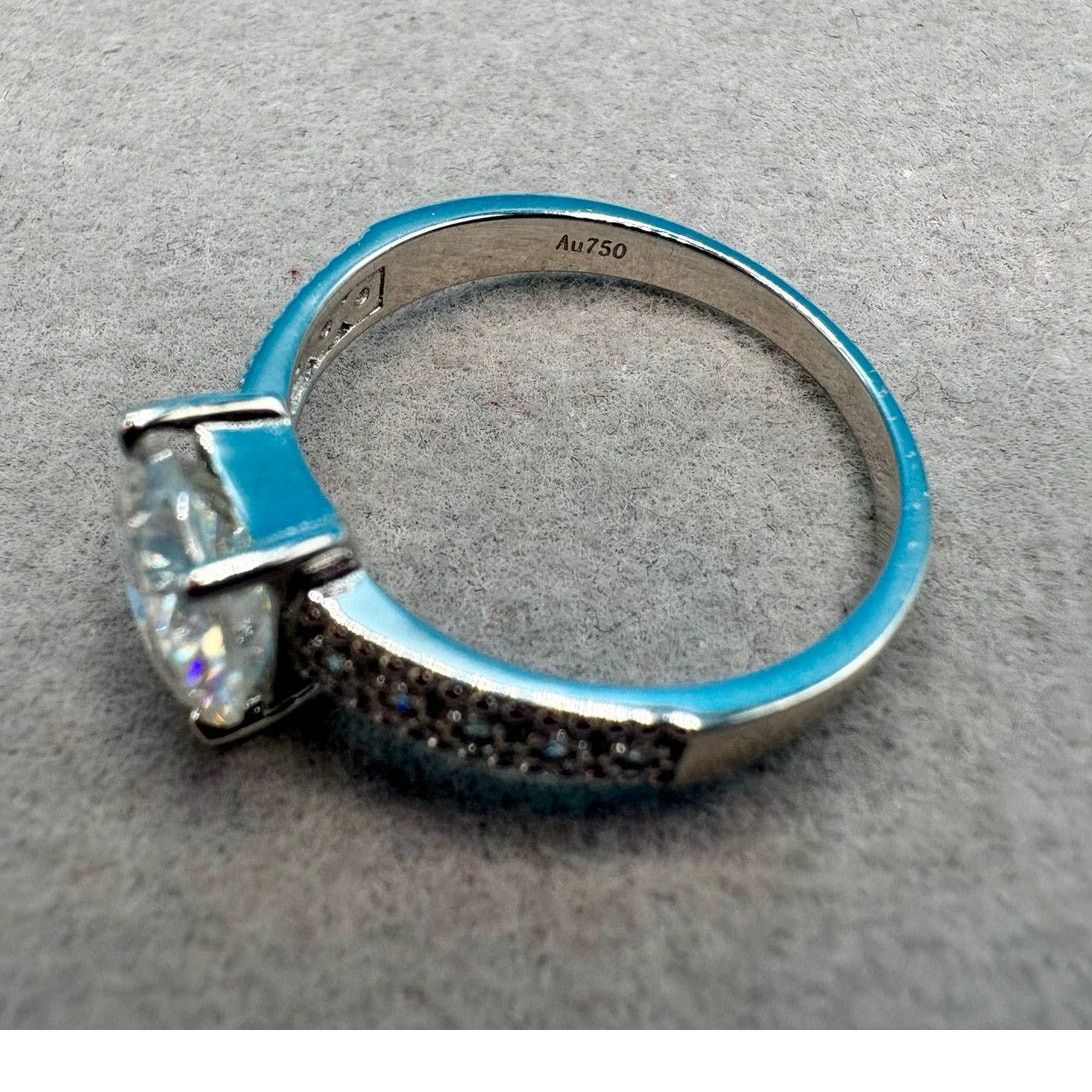 Jewelry Stunning 2CTW Moissanite D/VVS1 in AU750 (75% White Gold) Size ONE SIZE - 3 Thumbnail