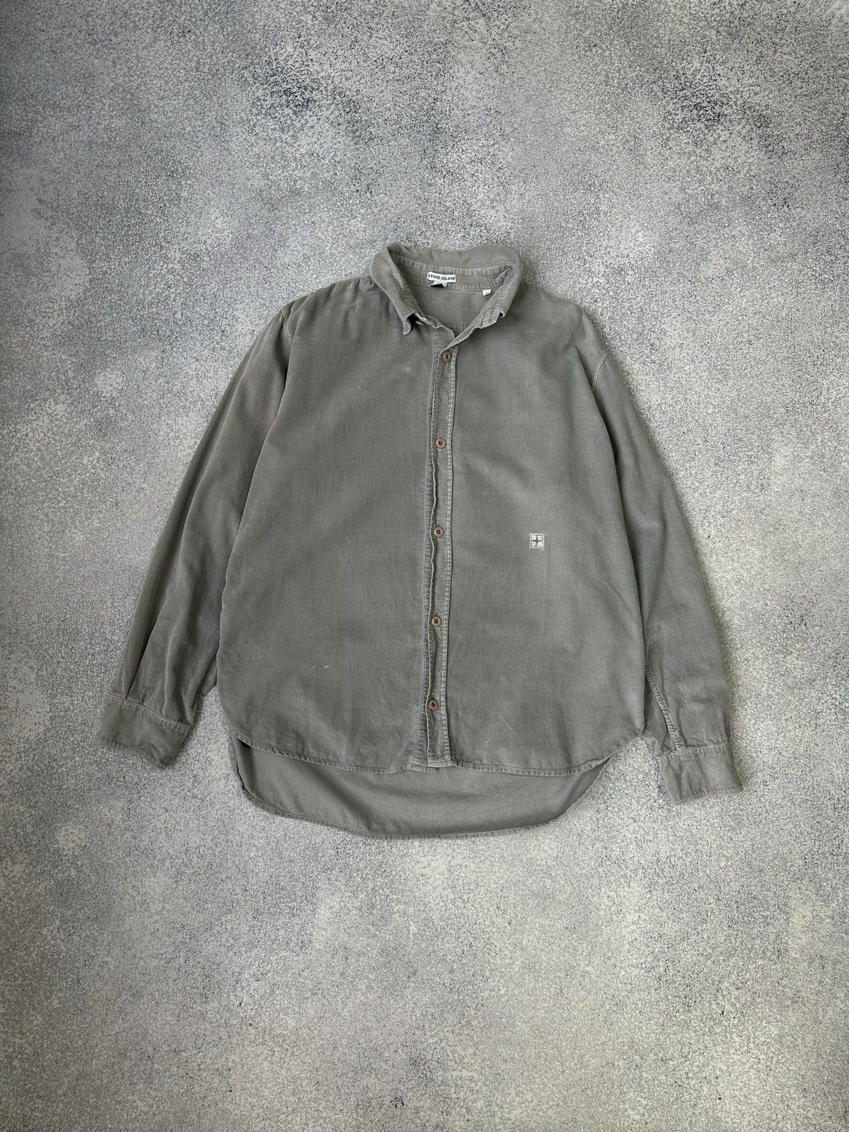 image of Vintage Stone Island Velvet Gradient Patch Program Shirt, Men's (Size Large)