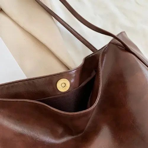 VIBE Casual Portable Soft Pu Leather Tote/Shoulder Bag Size ONE SIZE - 5 Thumbnail