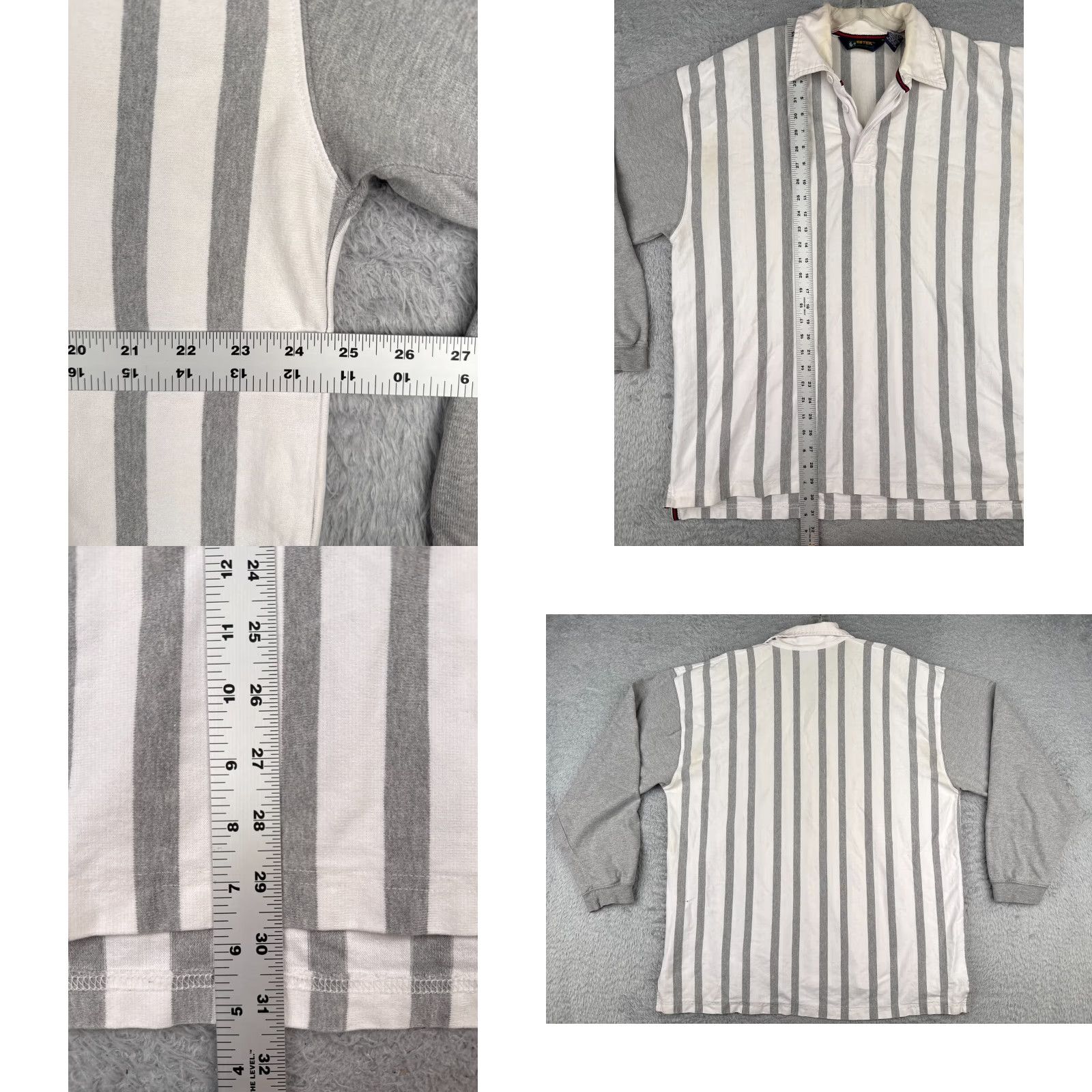 Eddie Bauer VINTAGE Eddie Bauer Polo Shirt Men XL Gray Stripe Long Sleeve Cotton Size US XL / EU 56 / 4 - 8 Thumbnail