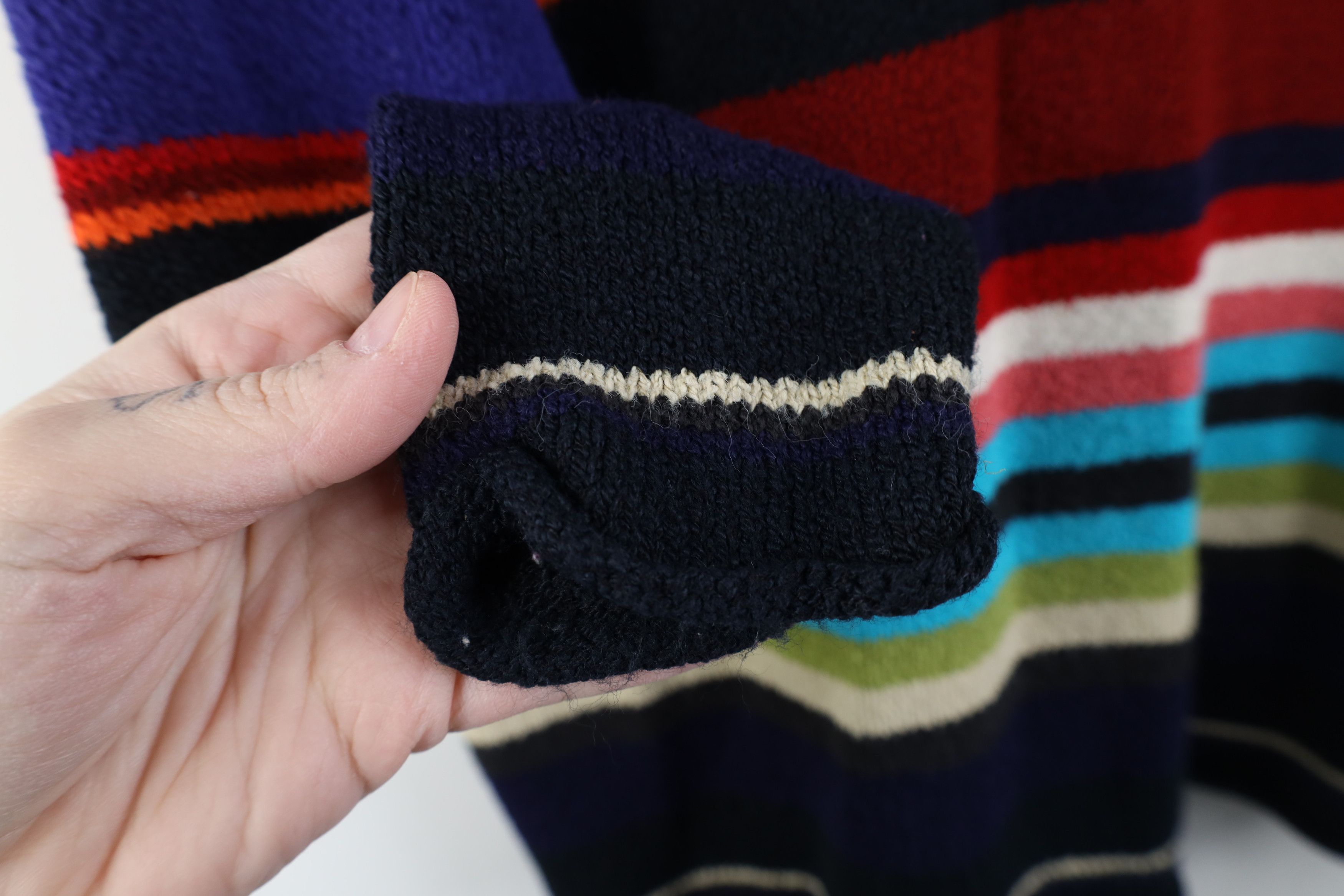 Express Vintage 90s Express Striped Marled Knit Collared Sweater Size M / US 6-8 / IT 42-44 - 8 Thumbnail