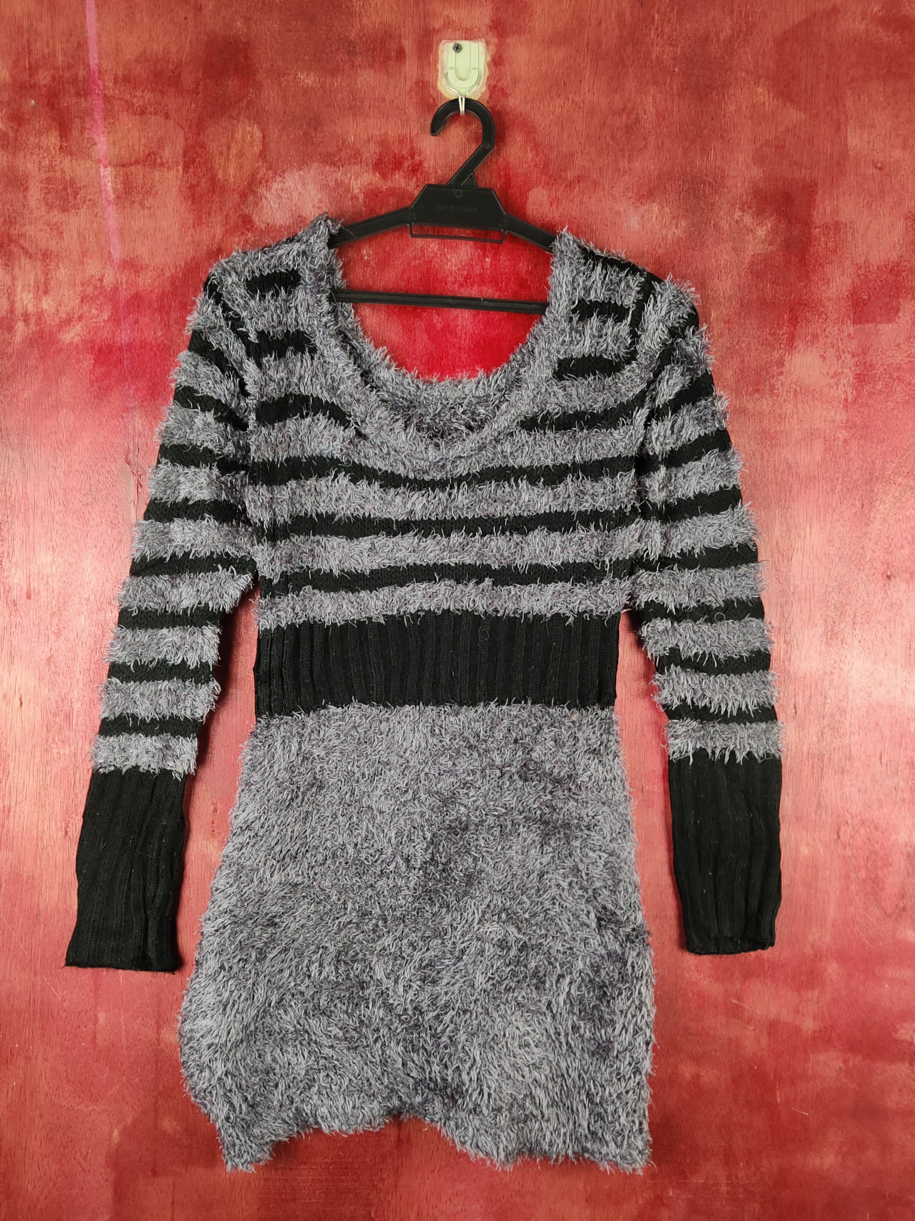 Homespun Knitwear × Japanese Brand × Vintage Edge Line Dark Gray Shag Shaggy Fur Mohair Knitwear #S1976 Size XS / US 0-2 / IT 36-38 - 1 Thumbnail