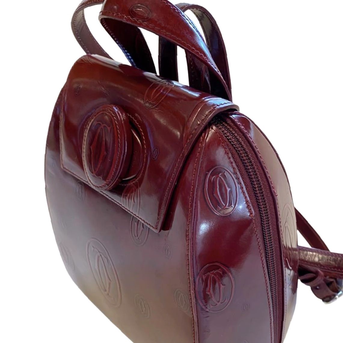 Cartier Cartier Happy Birthday Backpack Women Medium Bordeaux Logo Leather Oval Bag Size ONE SIZE - 2 Thumbnail