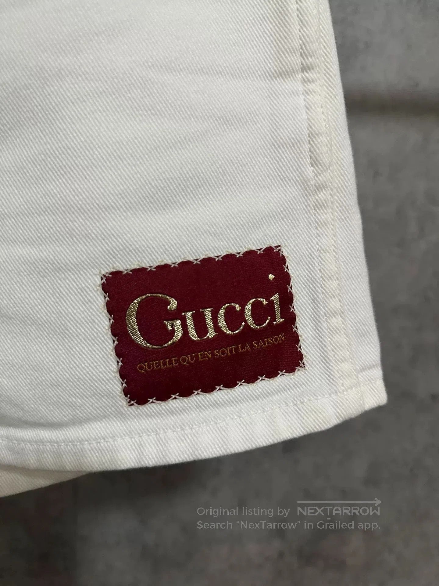Gucci gucci white gold embroidered shorts. Size 27" / US 4 / IT 40 - 2 Thumbnail