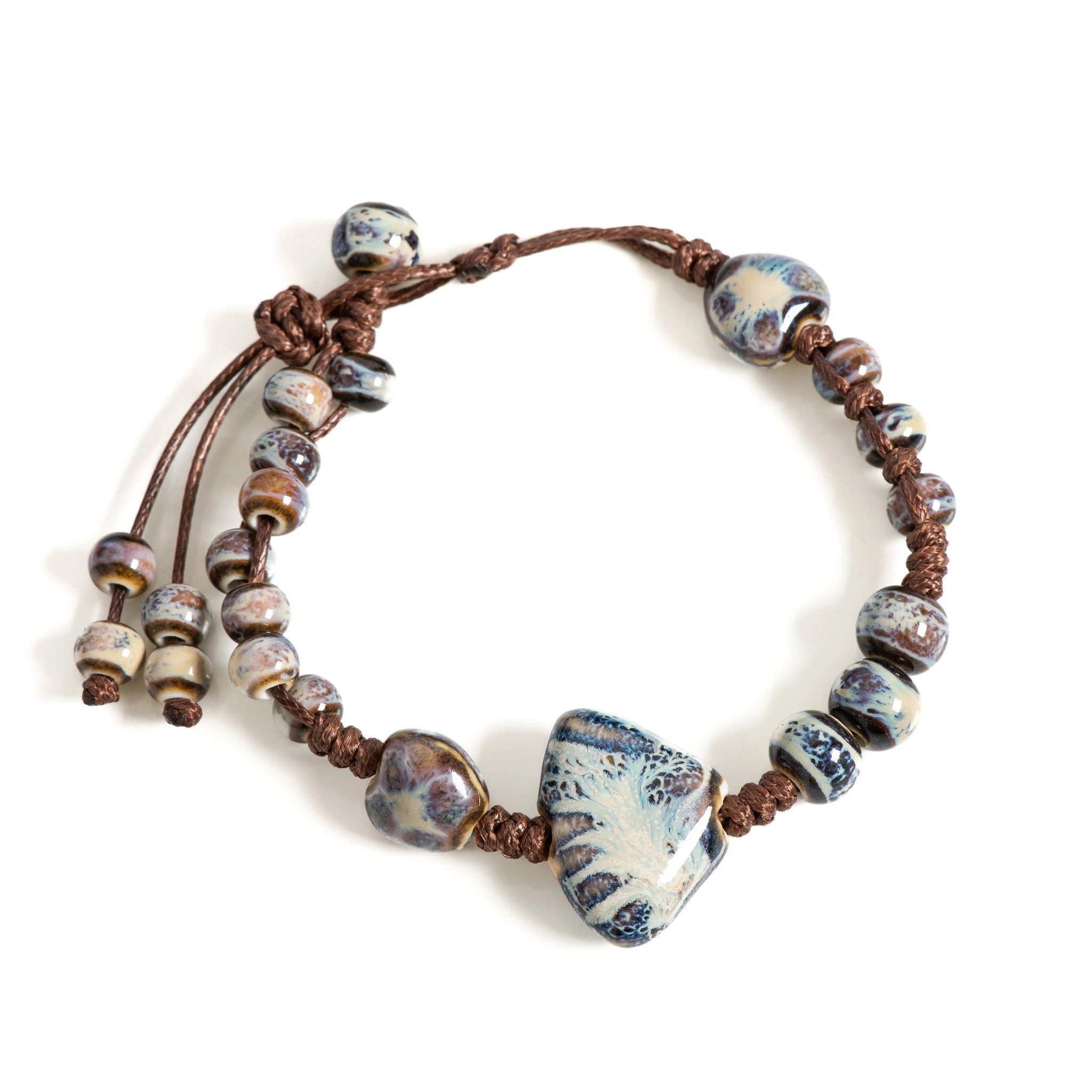 Handmade Butterfly Shell Ceramic Bracelet Jewelry Gift For Her Size ONE SIZE - 6 Thumbnail