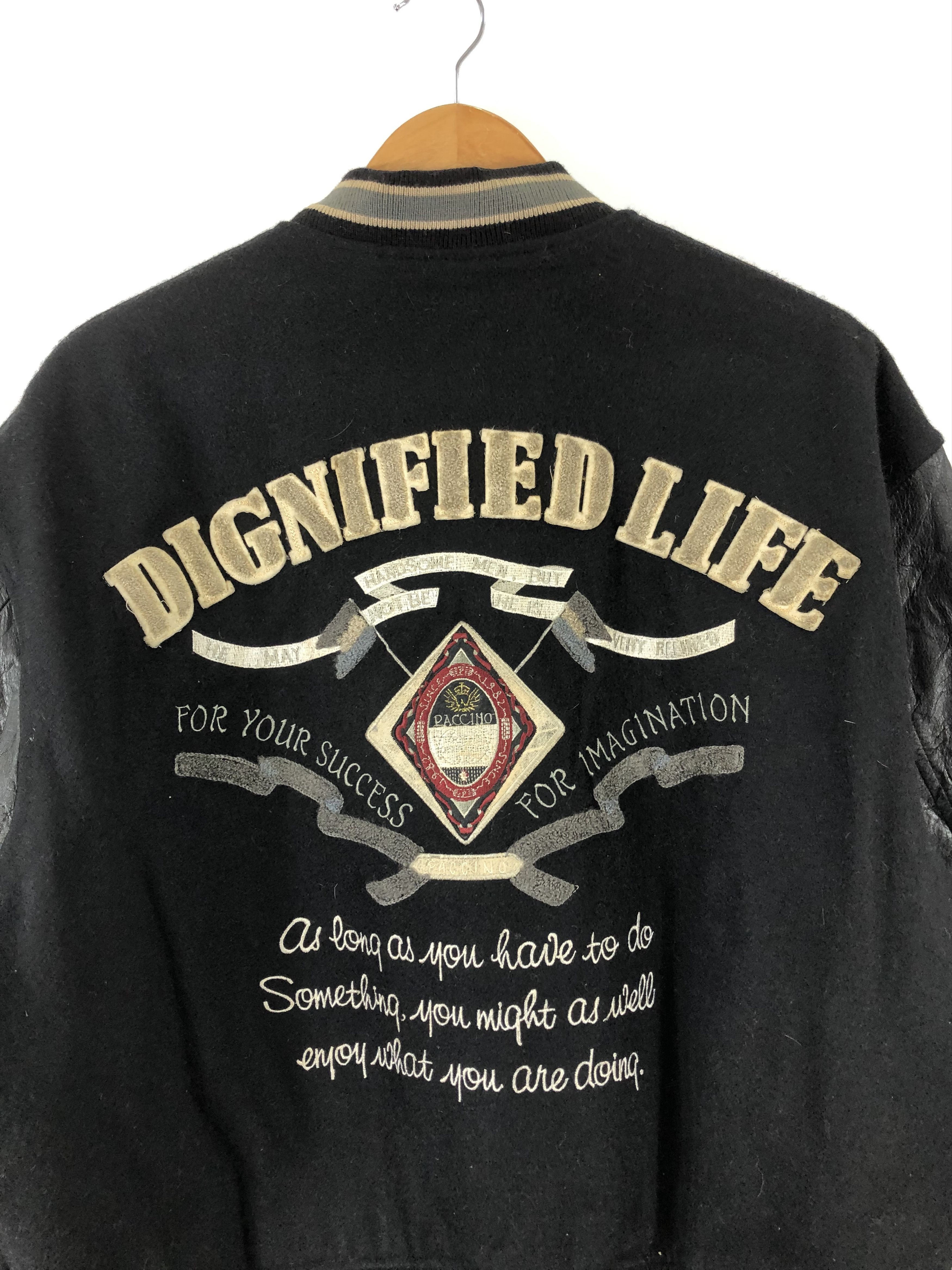 Japanese Brand Vintage 80s Paccino Embroidered Varsity Jacket Leather V0230 Size US L / EU 52-54 / 3 - 2 Thumbnail