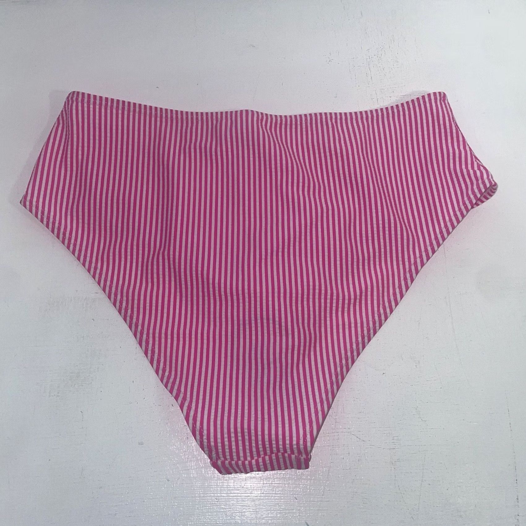 Shein Shein bikini swimsuit bottom large pink white stripes bikini bottom SheIn Size 36" / US 14 / IT 50 - 2 Thumbnail