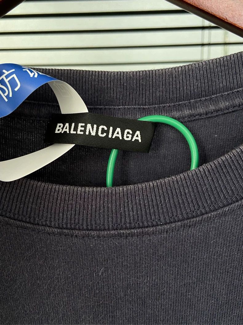Balenciaga Balenciaga Wheat Ear and Letter Logo Navy Blue Short Sleev Size US S / EU 44-46 / 1 - 5 Thumbnail