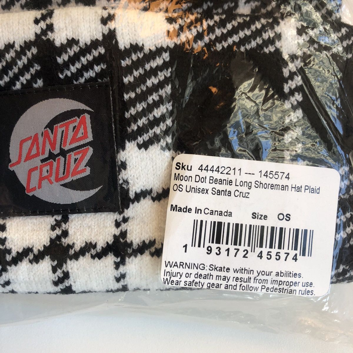 Santa Cruz Skateboards Santa Cruz Beanie BLACK/WHITE Size ONE SIZE - 2 Thumbnail