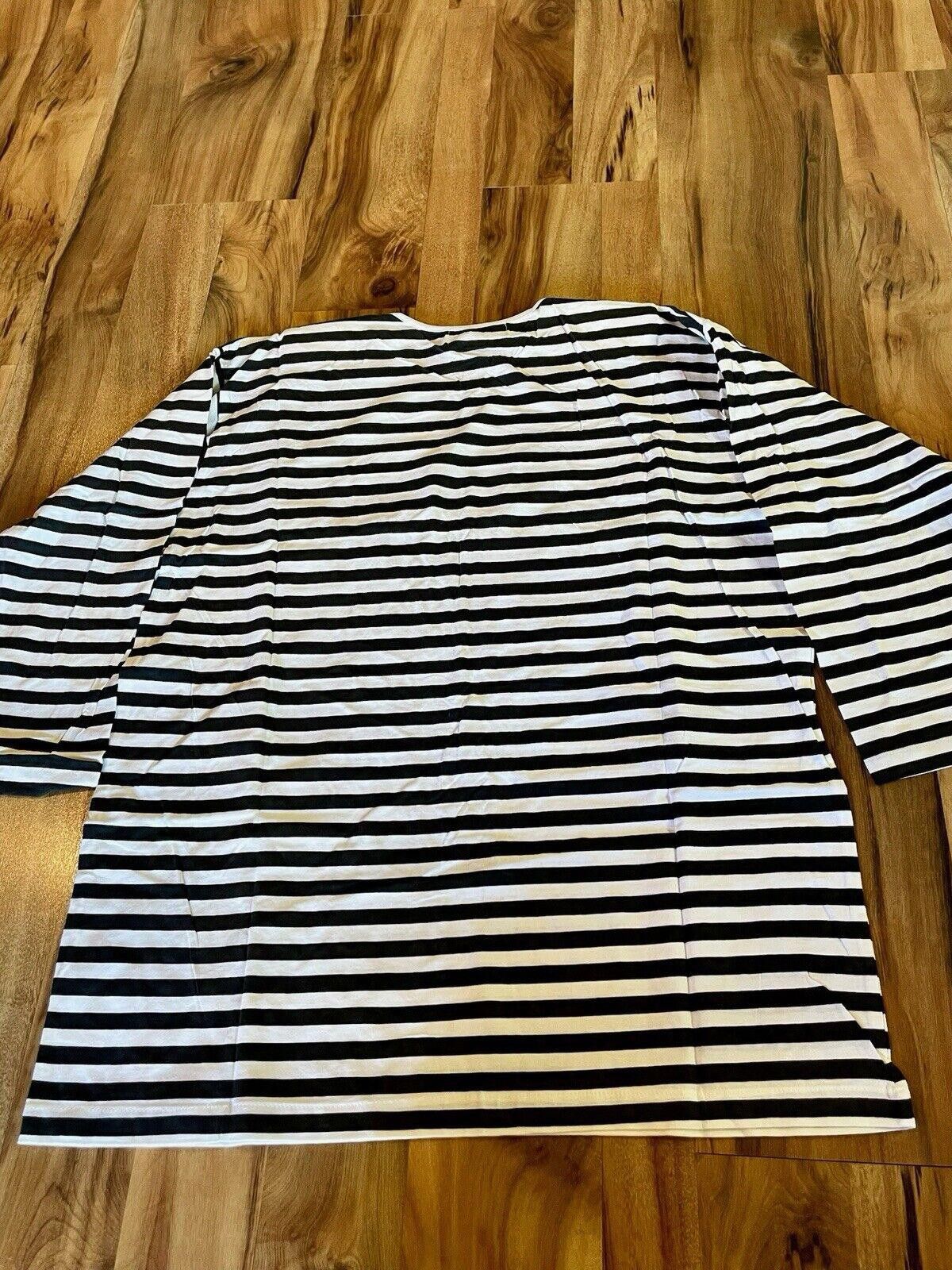Designer Long Sleeve Striped Christmas Shirt Noel Size Large NWT (A1) Size L / US 10 / IT 46 - 6 Thumbnail