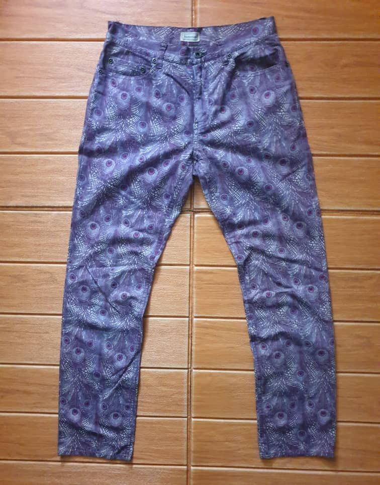 Hysteric Glamour 💥Hysteric Glamour Monogram peacock purple colour pant Size US 29 - 1 Thumbnail