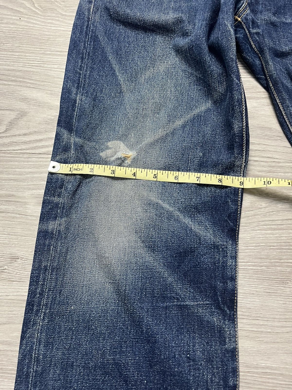 Blue Blue Japan Vintage HR Market Blue Blue Japan Selvedge faded Denim Jeans Size US 31 - 12 Thumbnail