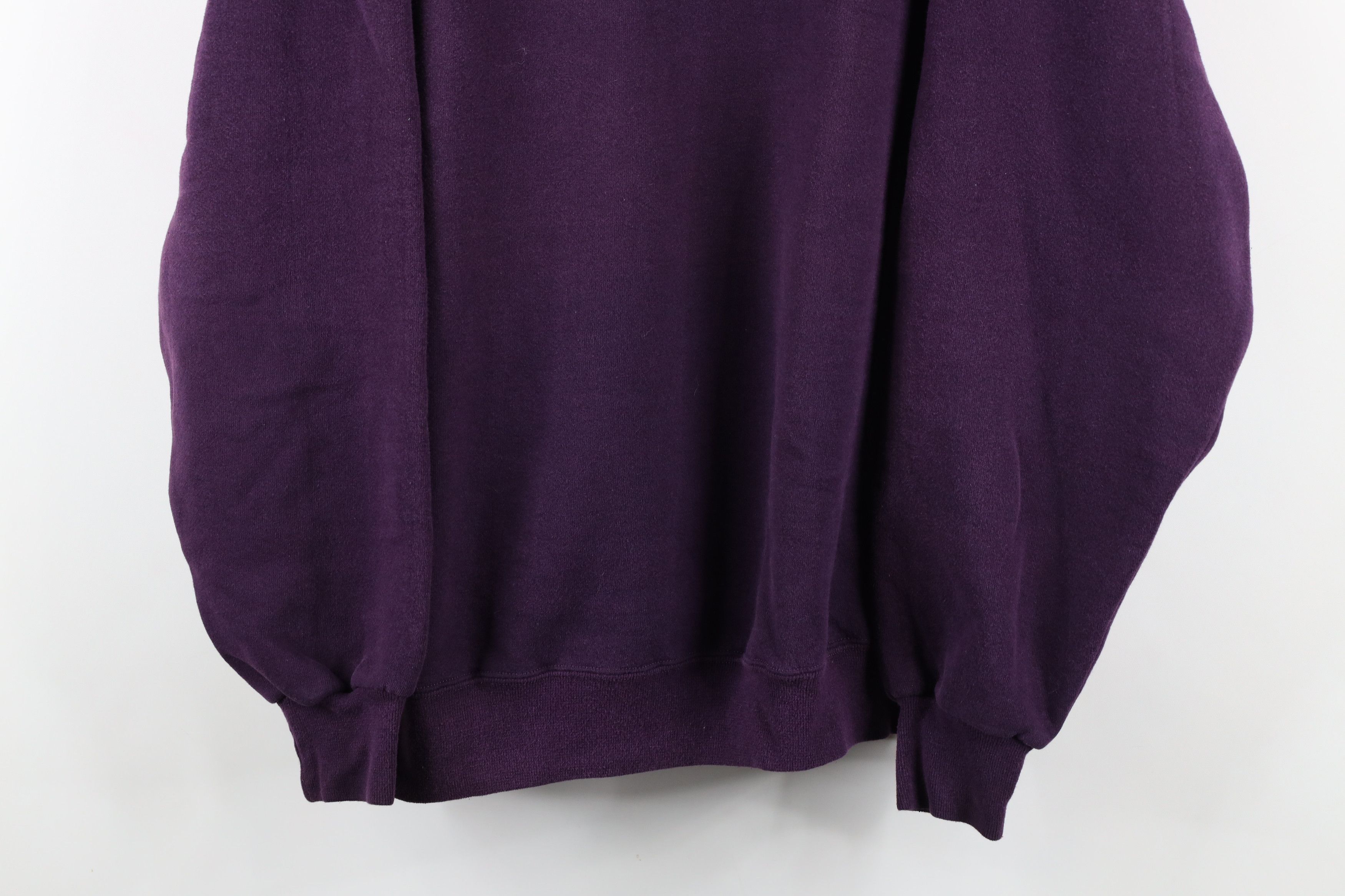 Vintage Vintage 90s Streetwear Heavyweight Sweatshirt Purple USA Size US XL / EU 56 / 4 - 3 Thumbnail