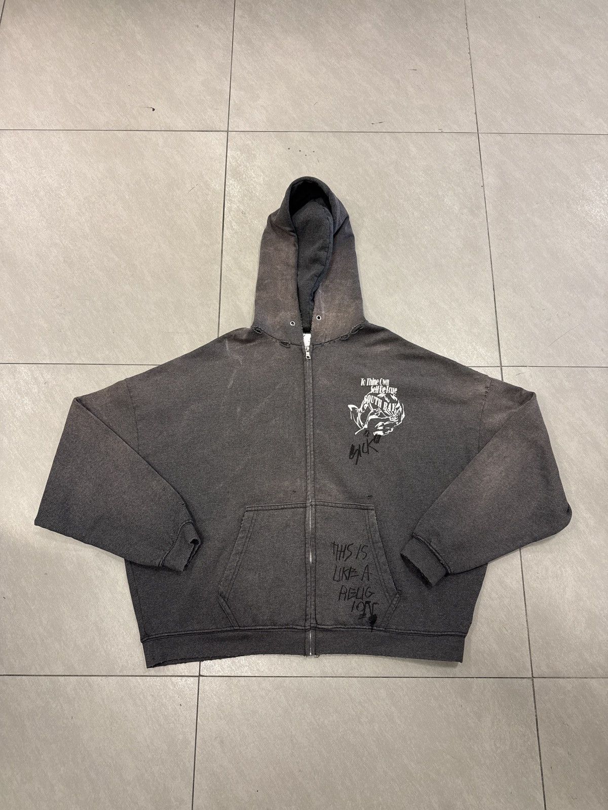 Paly Hollywood Zanucks Zip Up Hooded Sweatshirt Blue Multi | Grailed