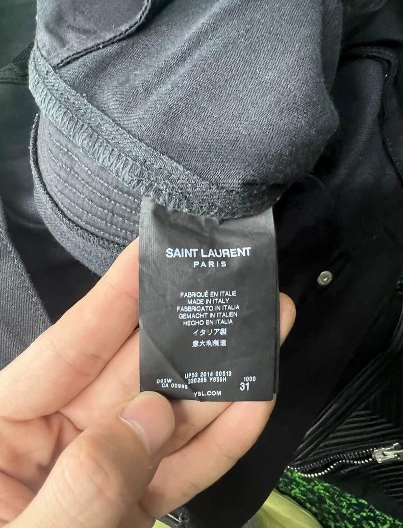 Saint Laurent Paris Saint Laurent Paris Saint Laurent Distressed Leather Zip J Size US 31 - 5 Thumbnail