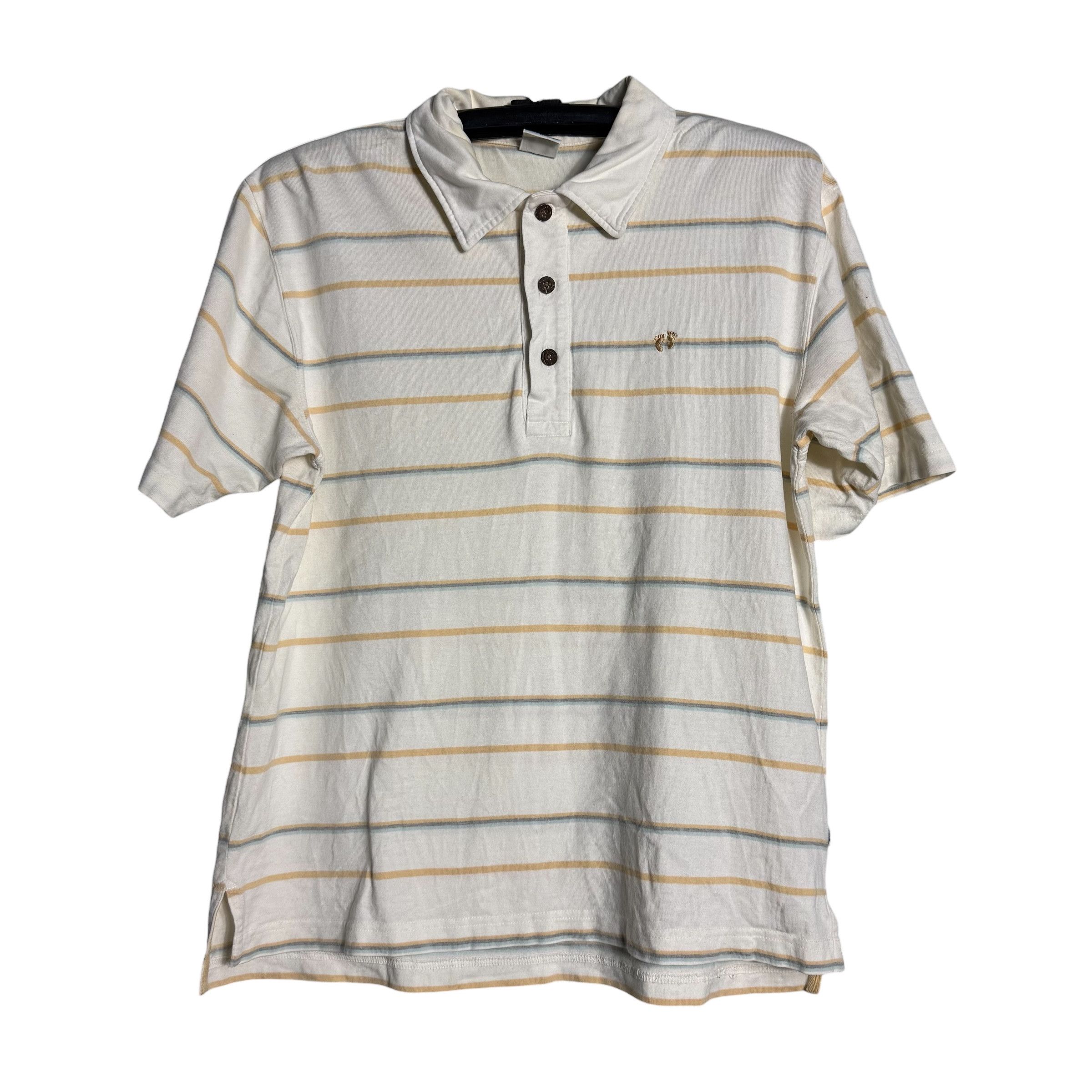 Hang Ten 🔥RARE🔥Vintage Hang Ten Stripes Wooden Button Polo Shirt Size US M / EU 48-50 / 2 - 1 Thumbnail