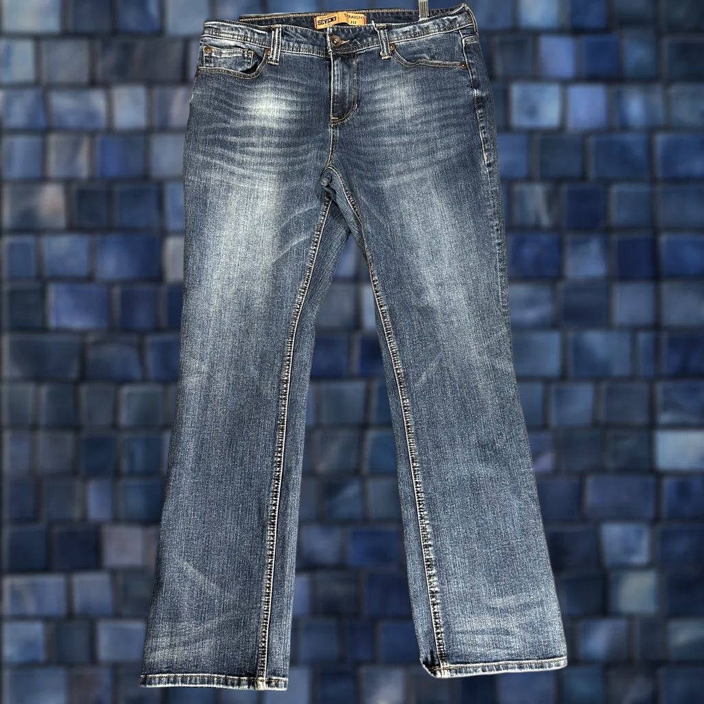 Vintage Seven7 Jeans Mens 34 Cotton Stretch Straight Leg Medium Wash Zip Pockets Logo Size US 34 / EU 50 - 1 Thumbnail