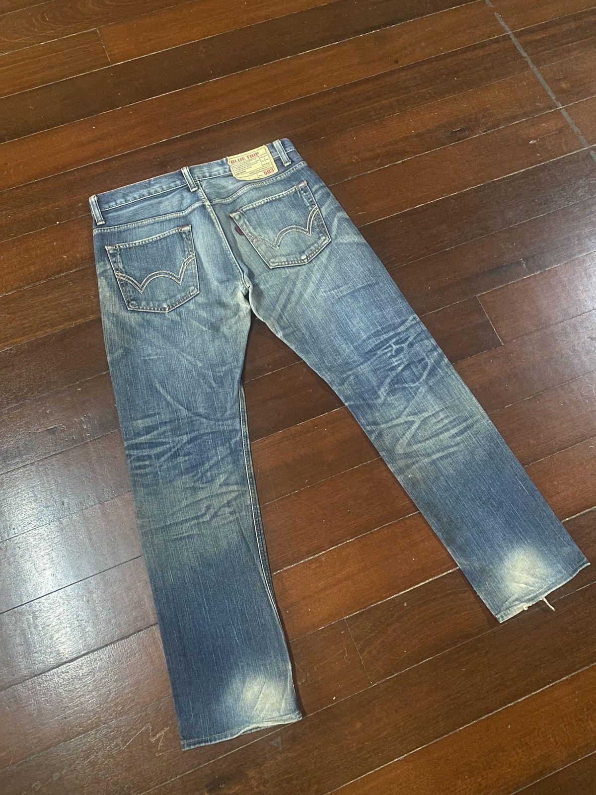 Edwin Fire Edwin 503 blue trip Flare Distressed Denim Size US 38 / EU 54 - 9 Thumbnail