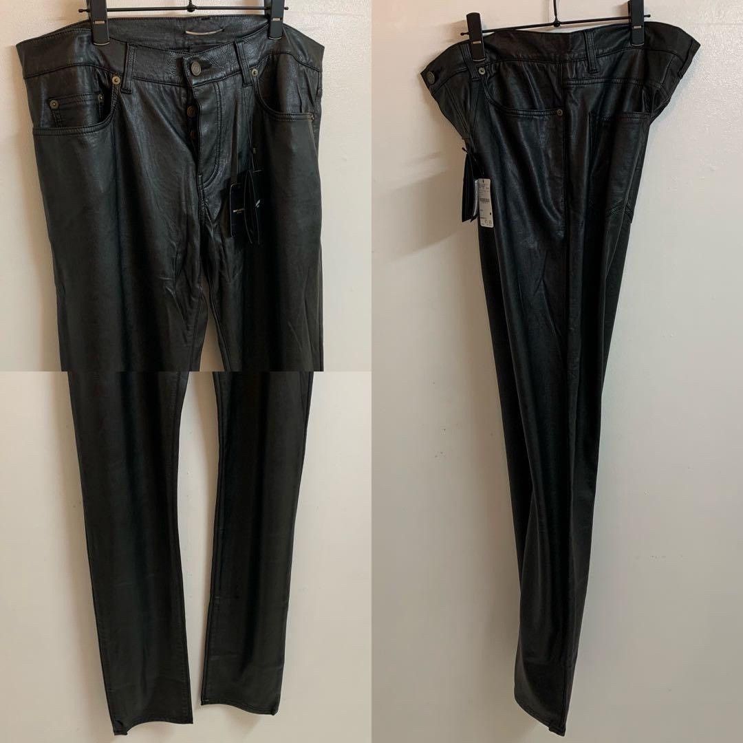 Saint Laurent Paris Saint Laurent Black Leather Pants Size US 31 - 1 Thumbnail