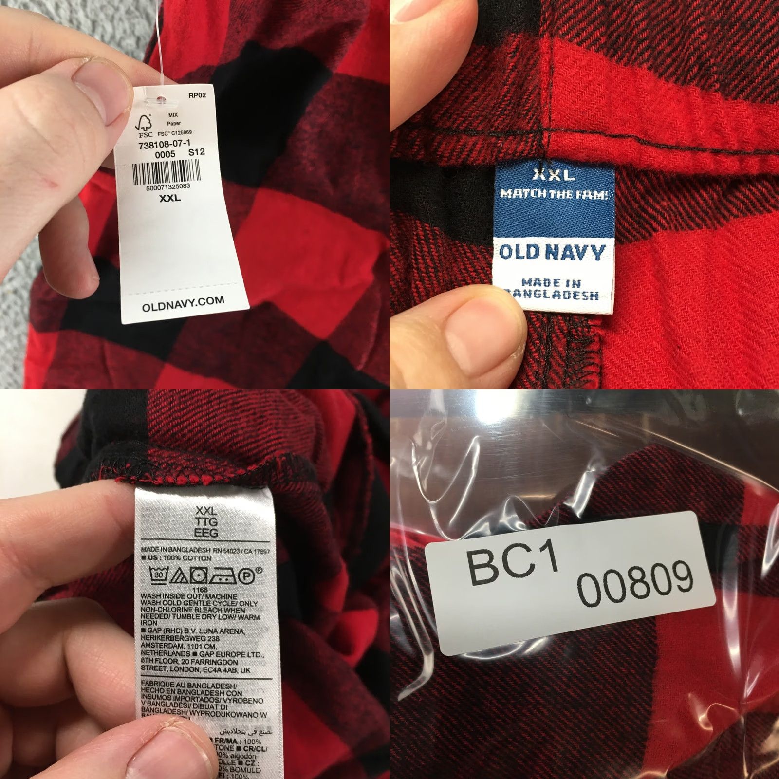 Old Navy Old Navy Pants Mens 2XL Red Plaid Pajama Drawstring Elastic Waist Lounge Pants Size US 39 - 10 Thumbnail