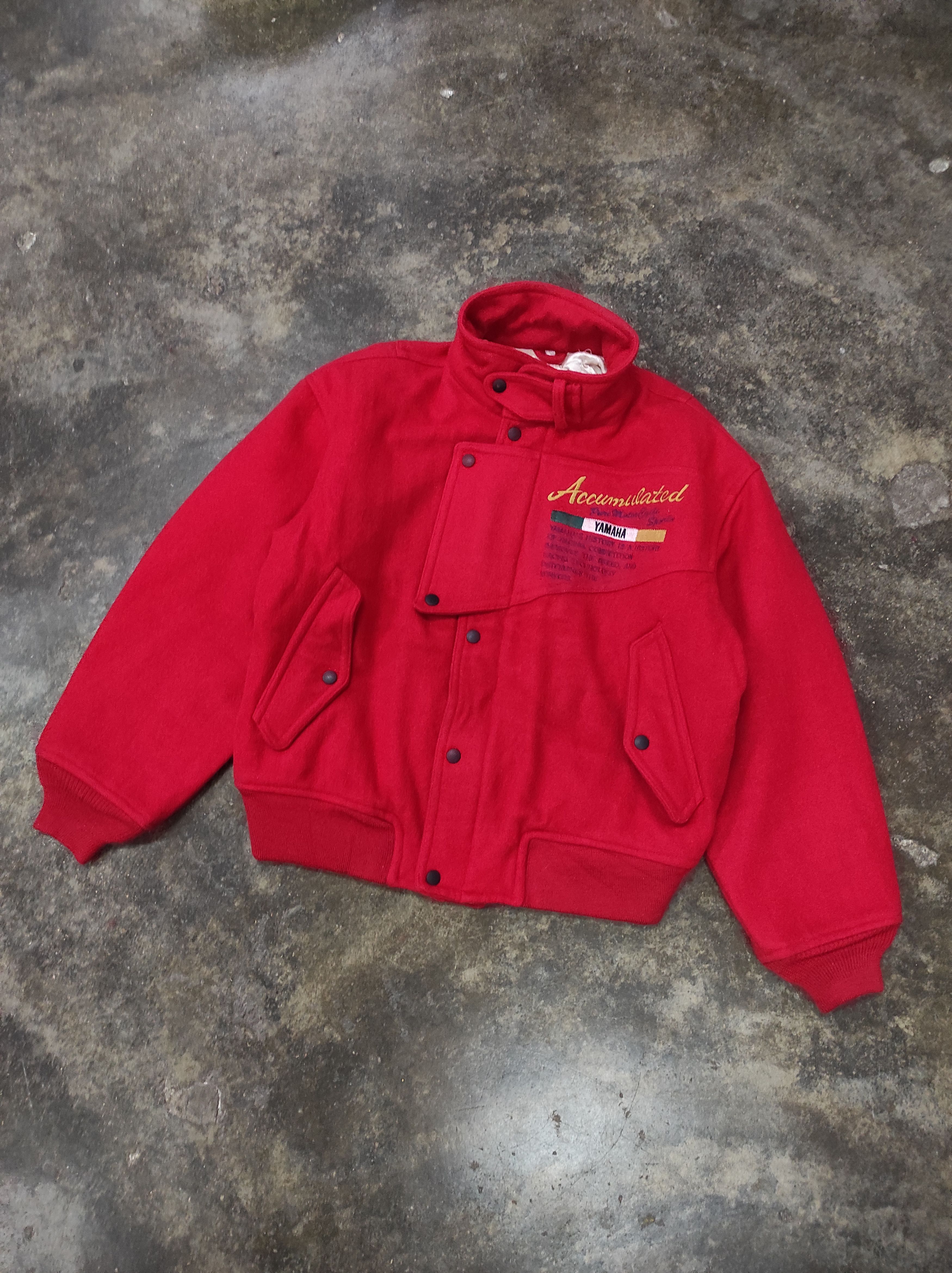 Yamaha YAMAHA RIDING WEAR VTG ACCUMULATED WOOL BIKER JACKET Size US L / EU 52-54 / 3 - 3 Thumbnail