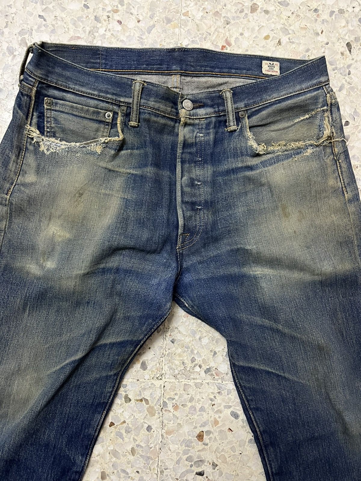 Levi's Distressed Levis 501 white oak cone denim Size US 36 / EU 52 - 5 Thumbnail