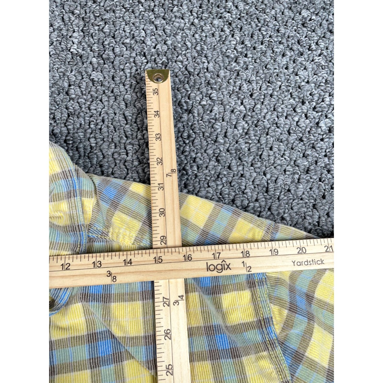 The Territory Ahead Territory Ahead Lightweight Corduroy Plaid Shirt Adult XL Yellow Blue Casual Mens Size US XL / EU 56 / 4 - 6 Thumbnail