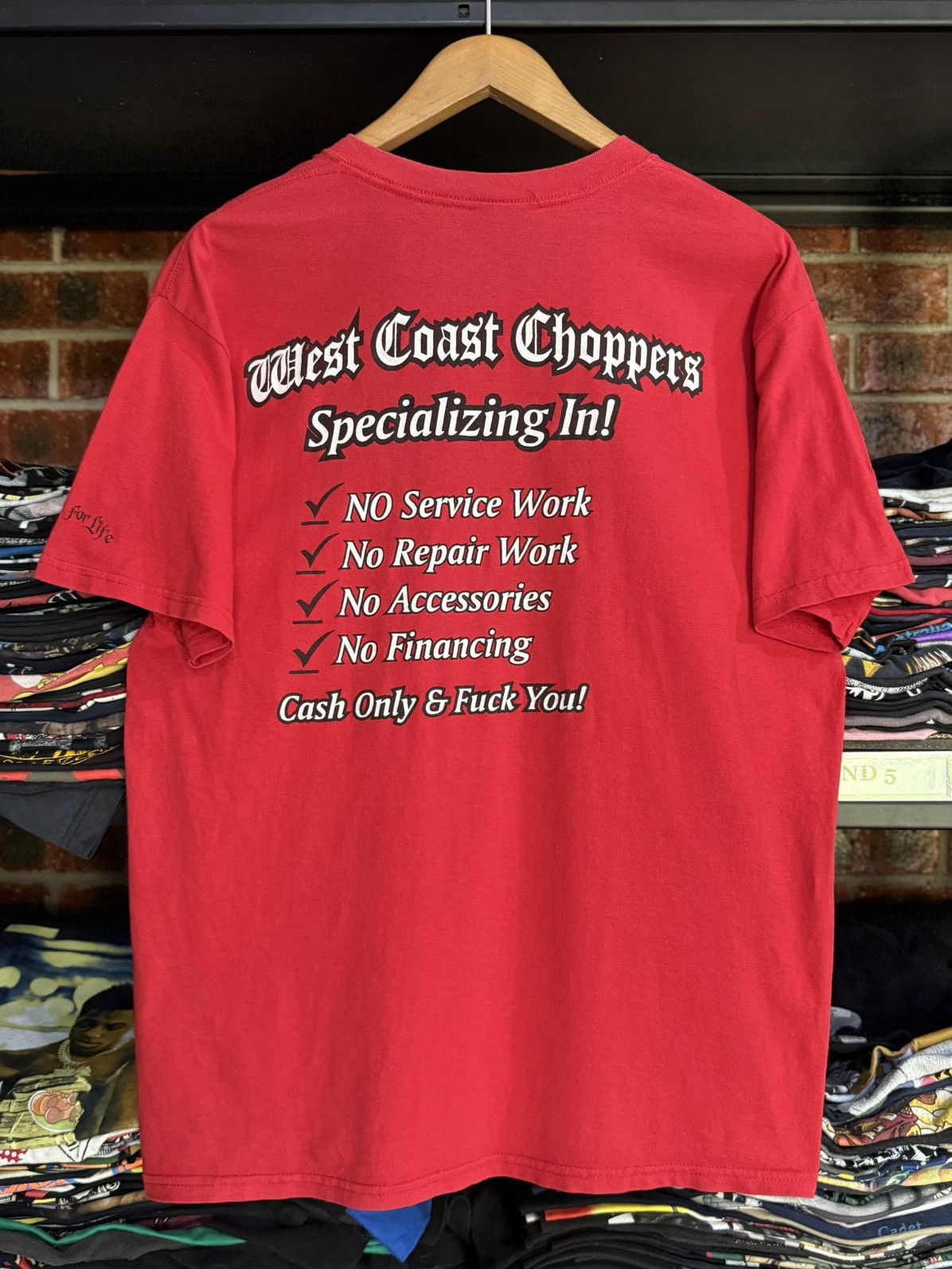 West Coast Choppers Vintage West Coast Choppers Cash Only & Fuck You For Life Size US L / EU 52-54 / 3 - 1 Thumbnail