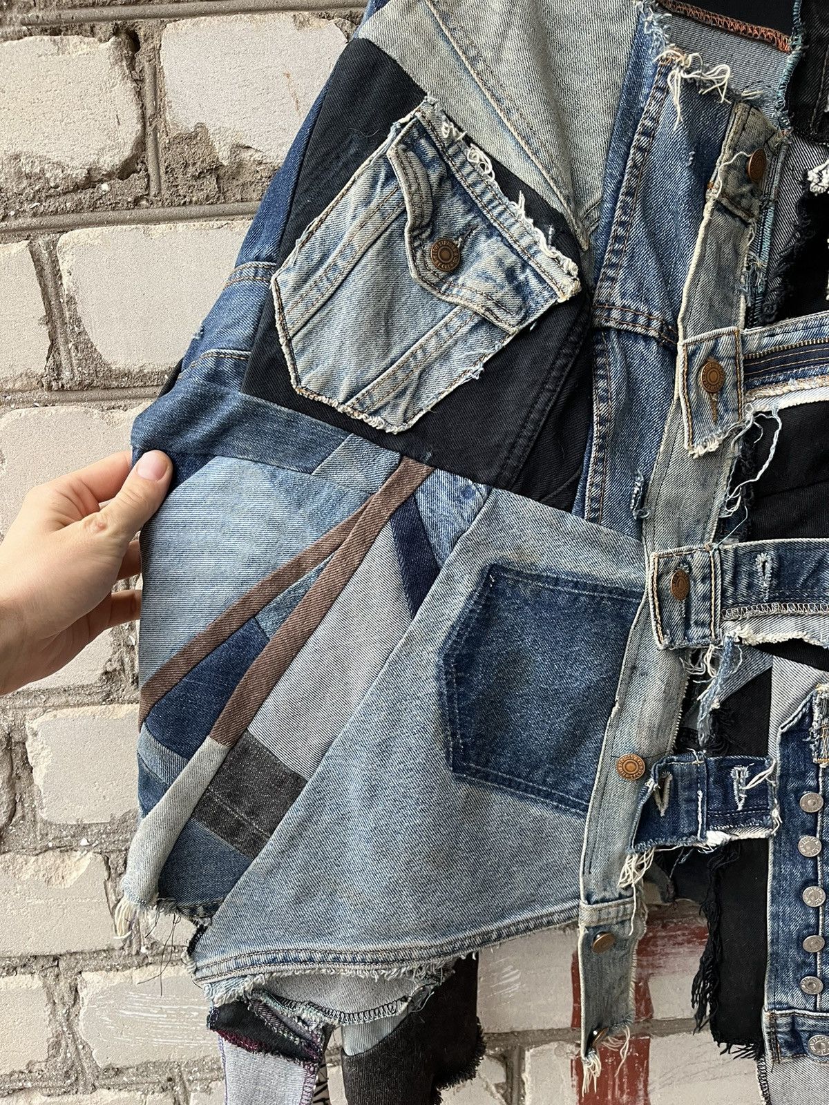 Japanese Brand × Levi's × Vintage Vintage Levi’s Rare denim patchwork jacket 501 pants Size US XL / EU 56 / 4 - 14 Thumbnail