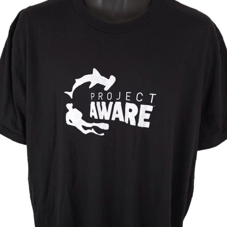 Vintage VINTAGE Manta Ray T Shirt Mens XL Black Project Aware Scuba Diver Made In USA Size US XL / EU 56 / 4 - 2 Thumbnail