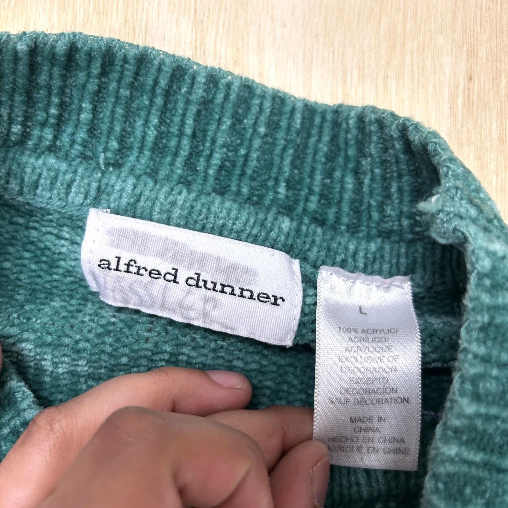 Vintage VINTAGE Alfred Dunner Sweater Womens Large Green Mock Neck Floral Embroidered Size L / US 10 / IT 46 - 3 Thumbnail