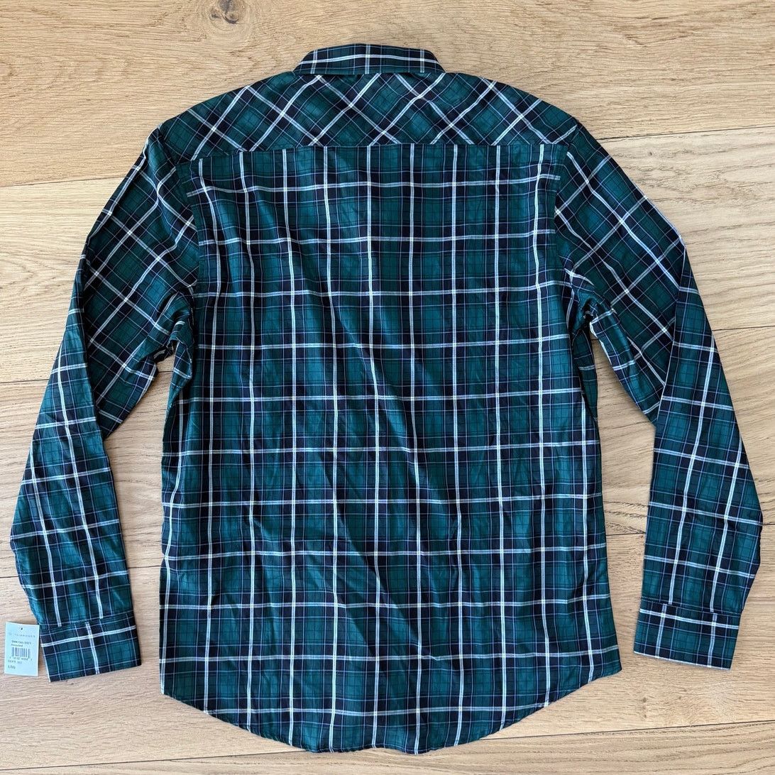 7Diamonds NWT 7 Diamonds Green Plaid Striped Cotton Button Down Shirt Size US L / EU 52-54 / 3 - 9 Thumbnail