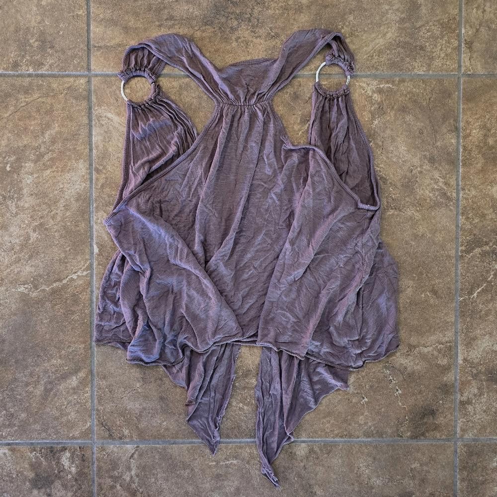 Designer Light Chocolate O Ring Cropped Vest Size M / US 6-8 / IT 42-44 - 2 Thumbnail
