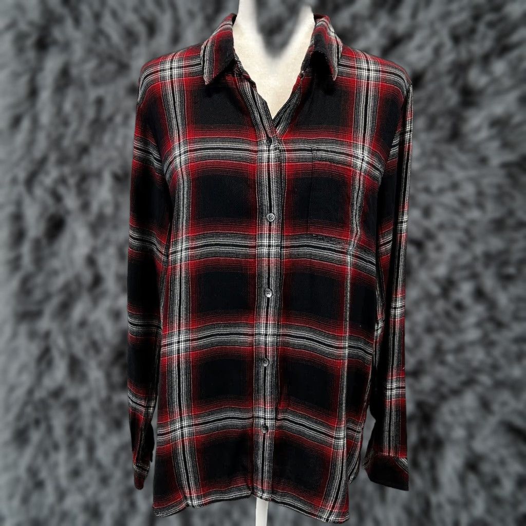 Madewell Madewell Classic Exboyfriend Button-Up Shirt Sz L GUC Plaid Women’s One Pocket Size L / US 10 / IT 46 - 1 Thumbnail
