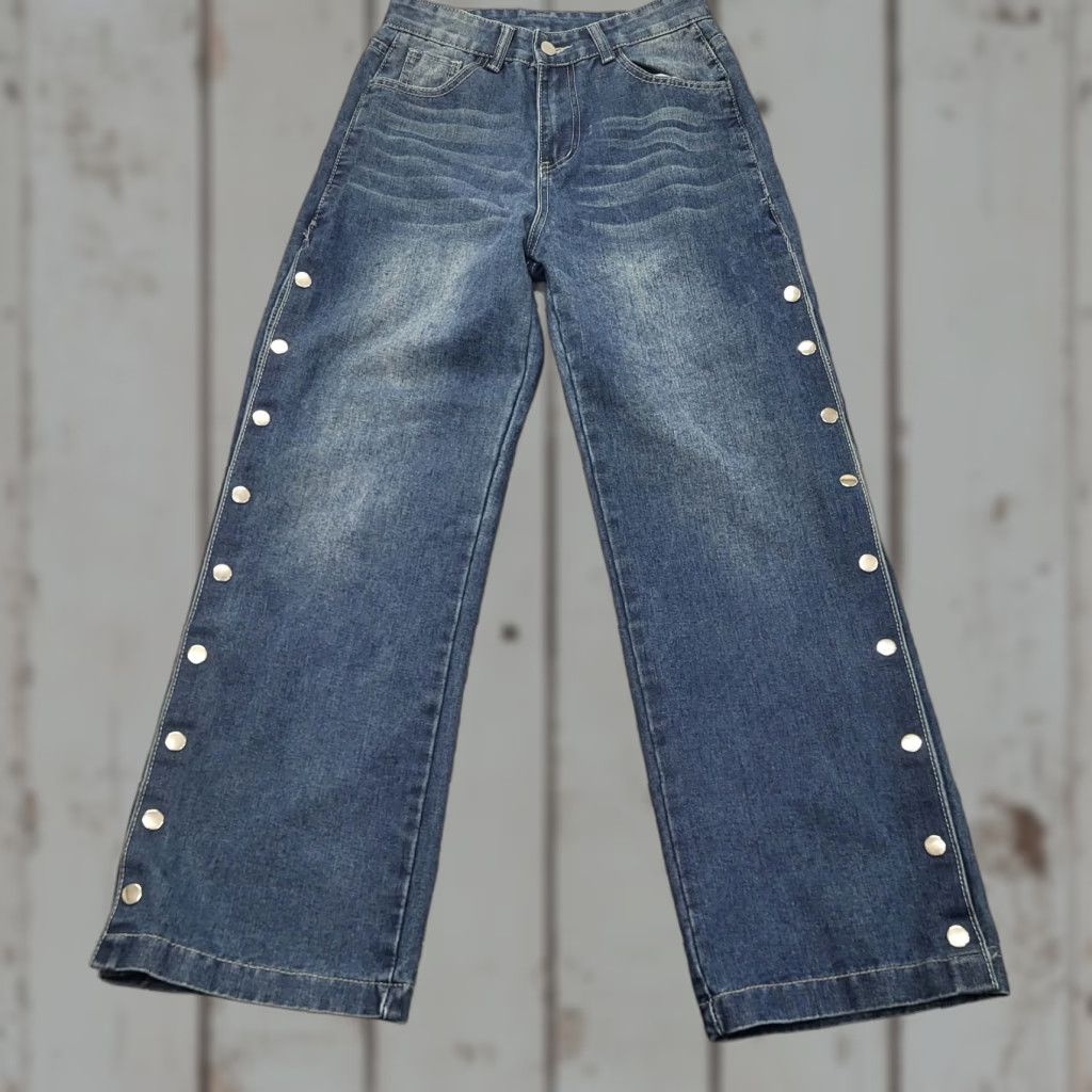 Denime VINTAGE Unbranded Flare Jeans Size S (26×28) 80’s Retro Western Cowgirl Denim Snap Sides Women's Jeans Slim Denim Size 28" / US 6 / IT 42 - 1 Thumbnail