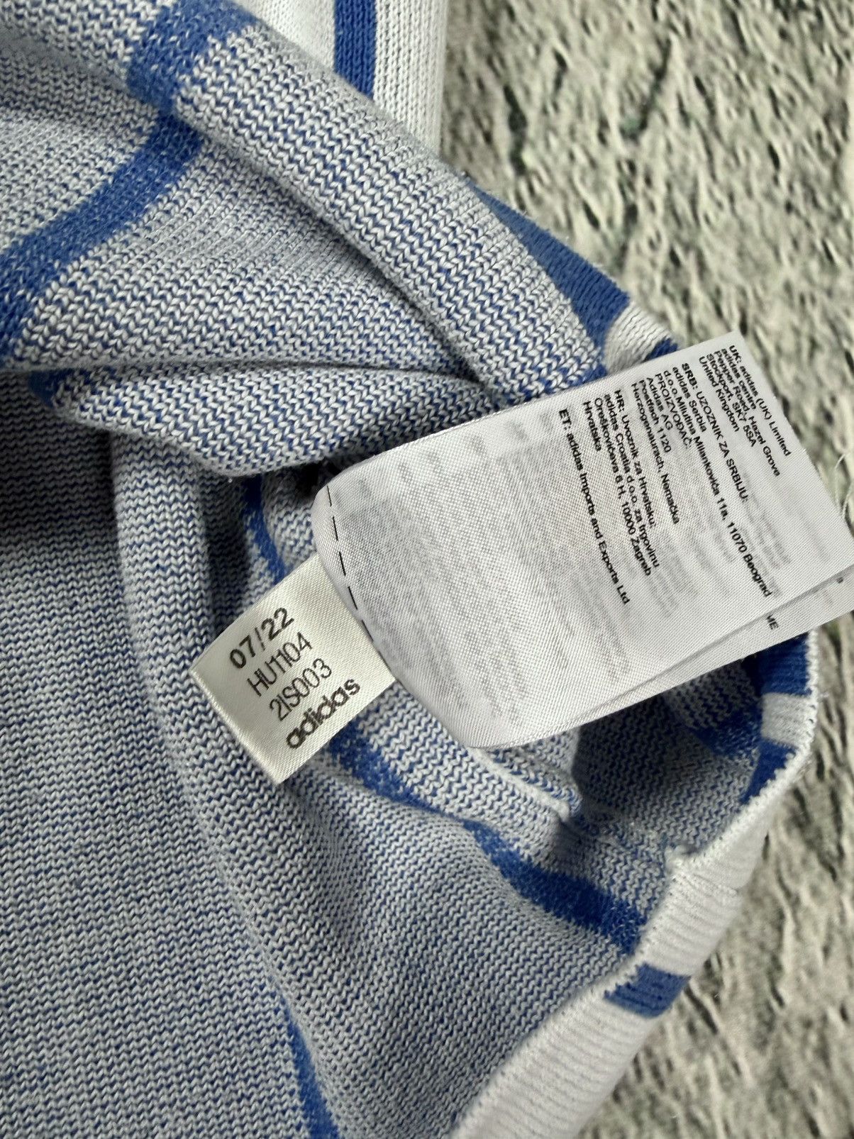 Adidas × Human Made Adidas Human Made polo T-shirt blue striped jersey Size US M / EU 48-50 / 2 - 6 Thumbnail