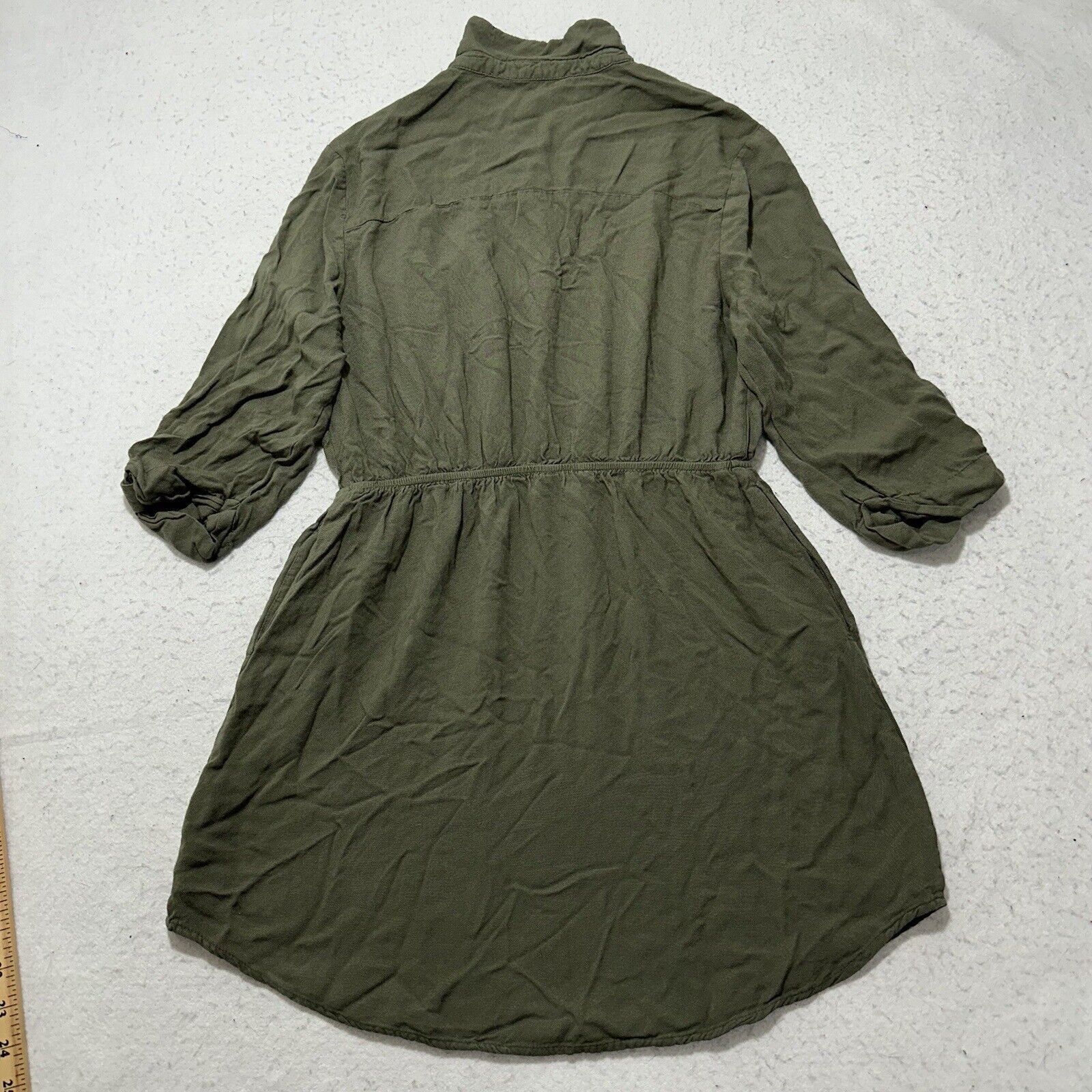Forever 21 Forever 21 Medium Button Up Fit & Flare Dress Olive Green Size M / US 6-8 / IT 42-44 - 11 Thumbnail