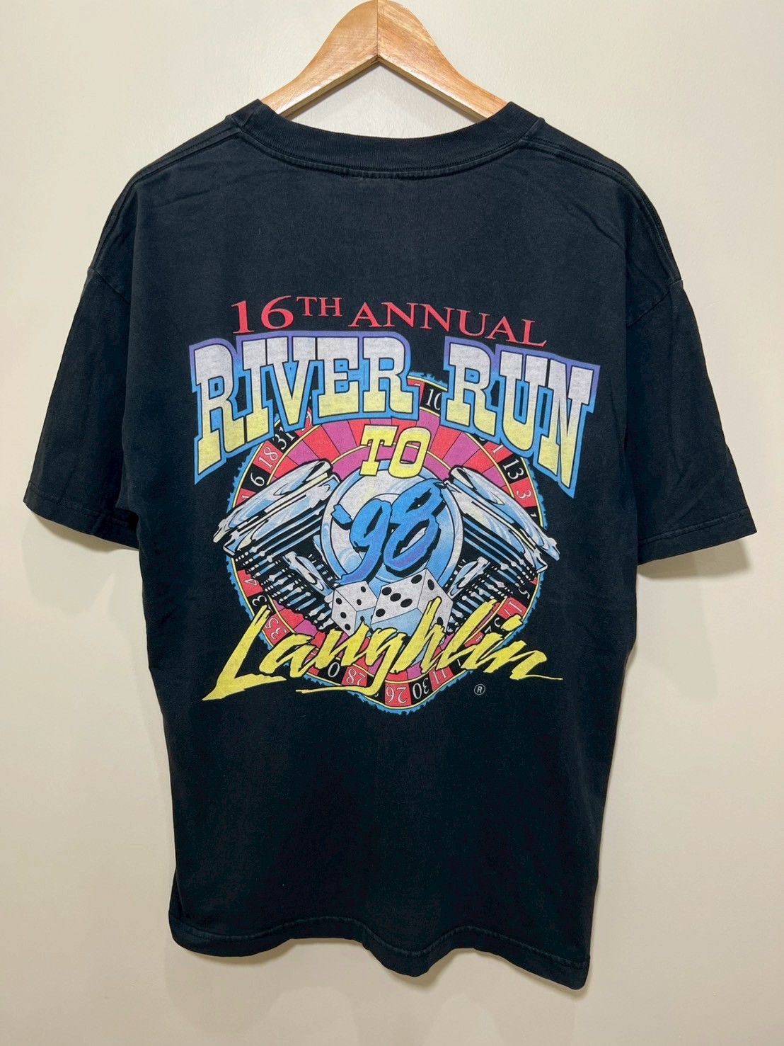 Vintage Vintage 1998's Laughlin Spring Run Motorcycle shirt bnz01 Size US L / EU 52-54 / 3 - 6 Thumbnail