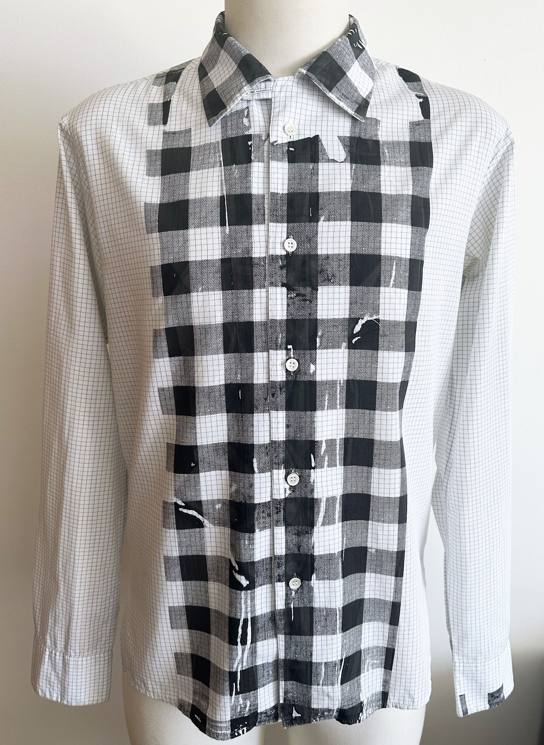 Maison Margiela Margiela Checkered Shirt with Black Checkered Print L 2004 Size US L / EU 52-54 / 3 - 2 Thumbnail