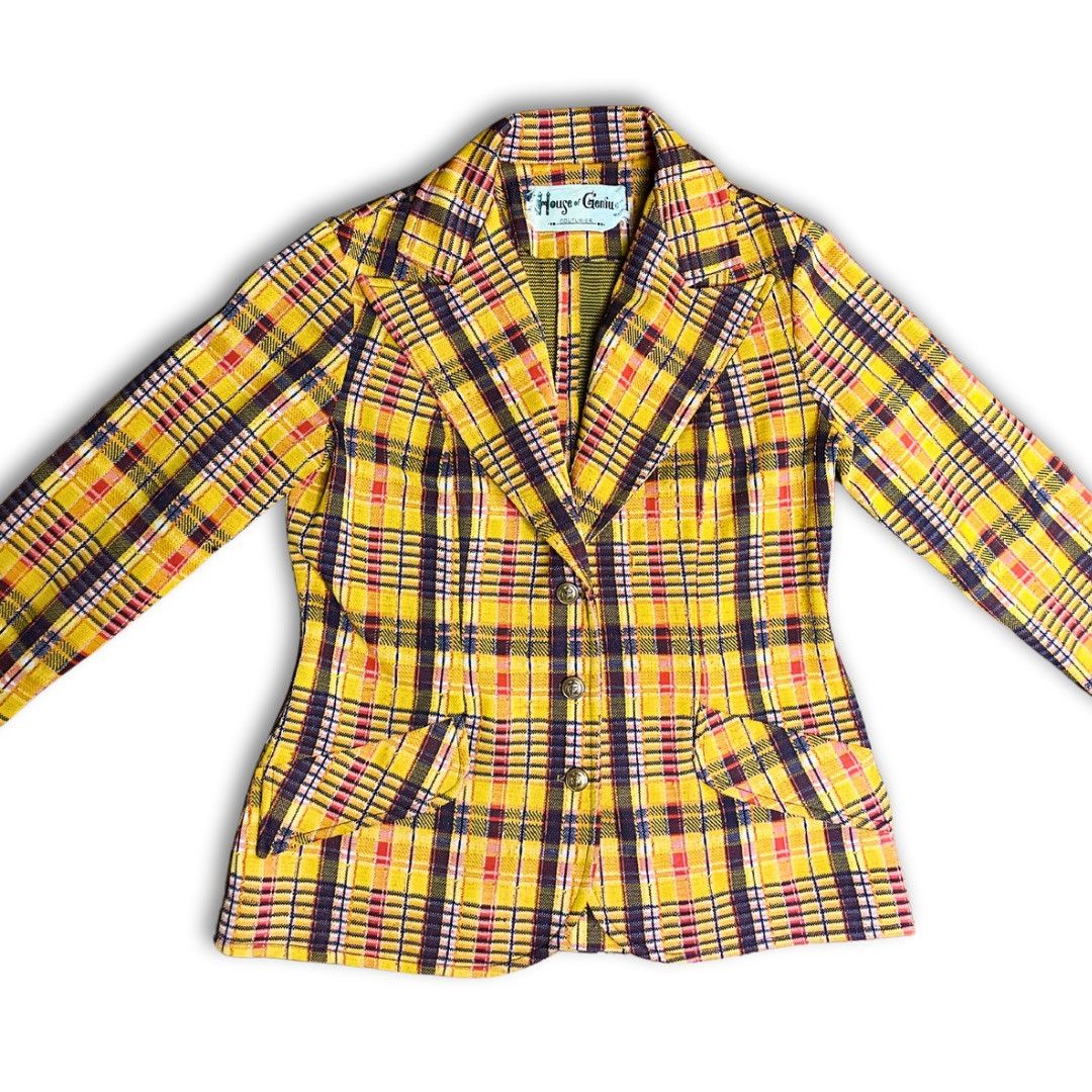 Vintage Rare House of Genius Coutuier Vintage Plaid Blazer Size S / US 4 / IT 40 - 6 Thumbnail