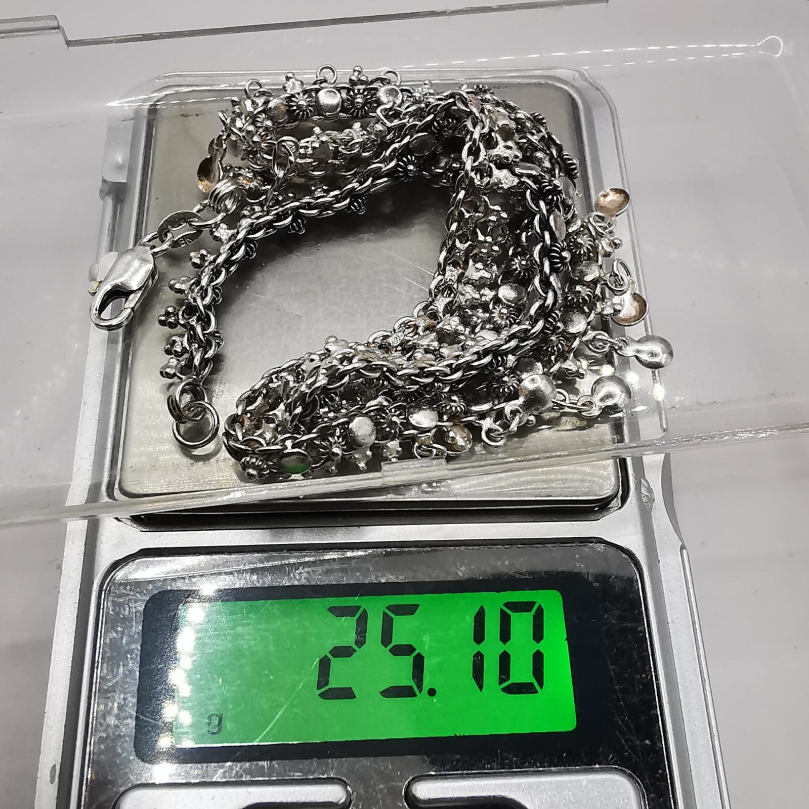 Sterling Silver Vintage Jewelry Chain,925 Sterling Silver,Signed 25,10g Size ONE SIZE - 8 Thumbnail